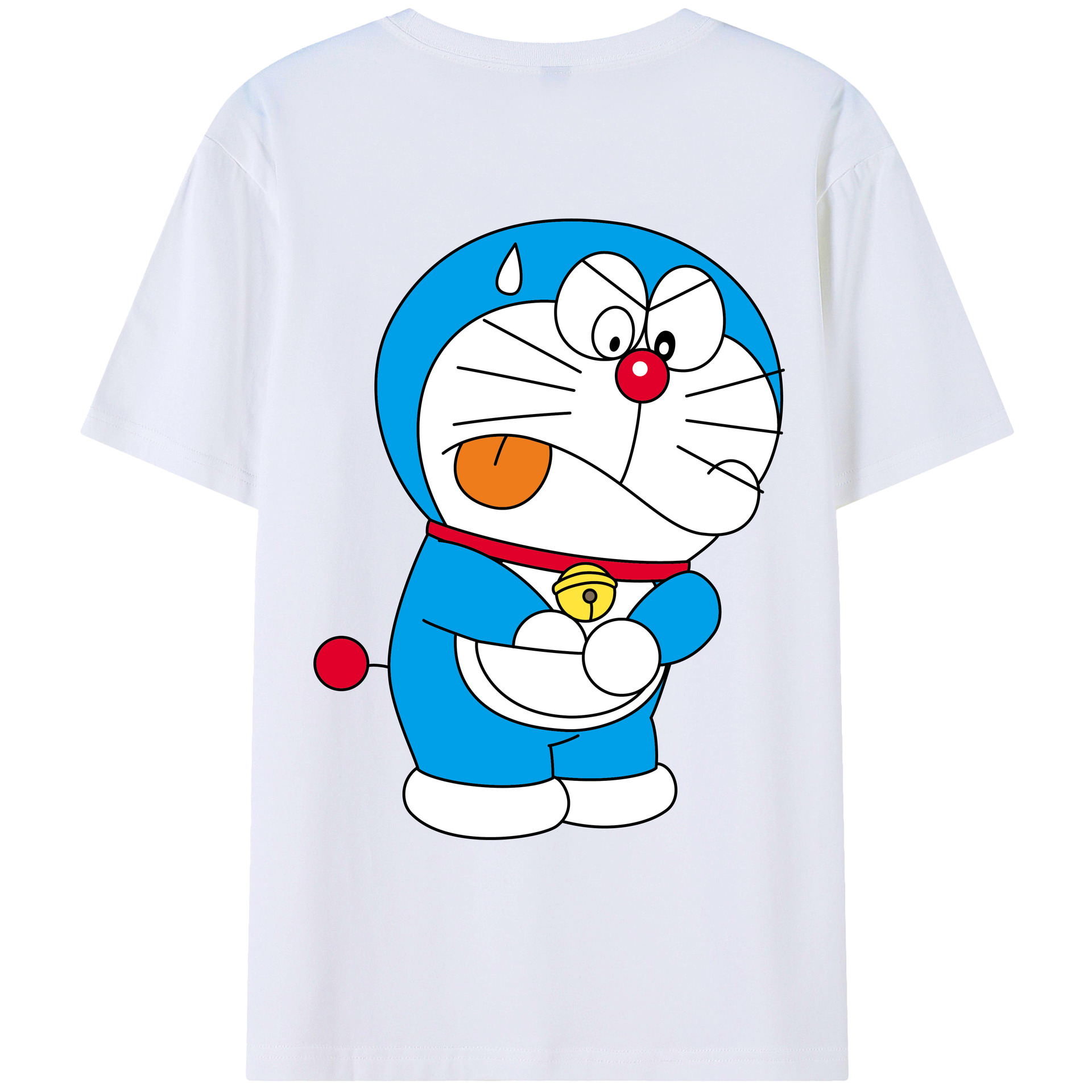 （画像用） ドラえもん Doraemon 綿100％ メンズ半袖Tシャツ（バックプリント） 通気性