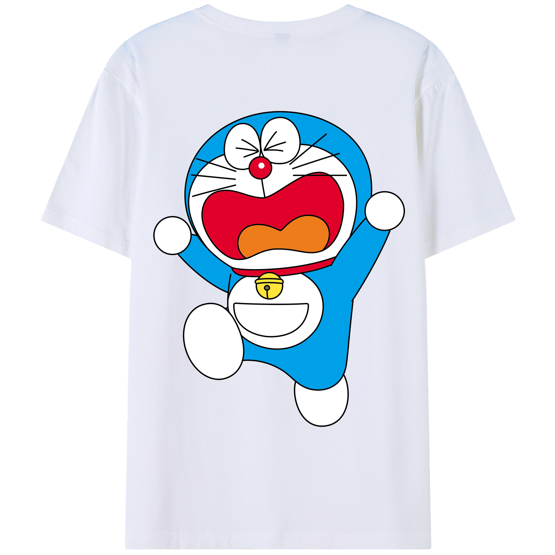 （画像用） ドラえもん Doraemon 綿100％ メンズ半袖Tシャツ（バックプリント） 通気性