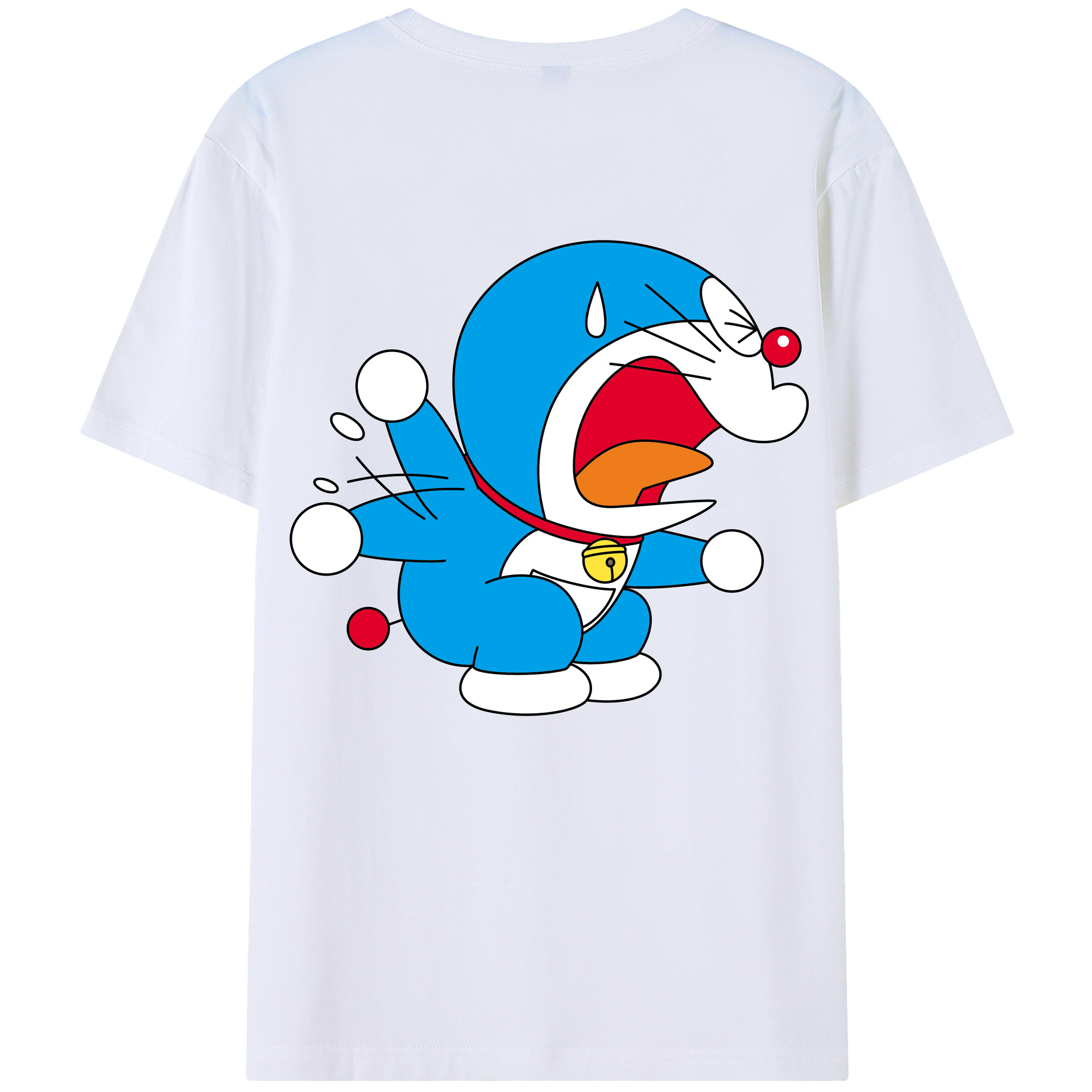 （画像用） ドラえもん Doraemon 綿100％ メンズ半袖Tシャツ（バックプリント） 通気性