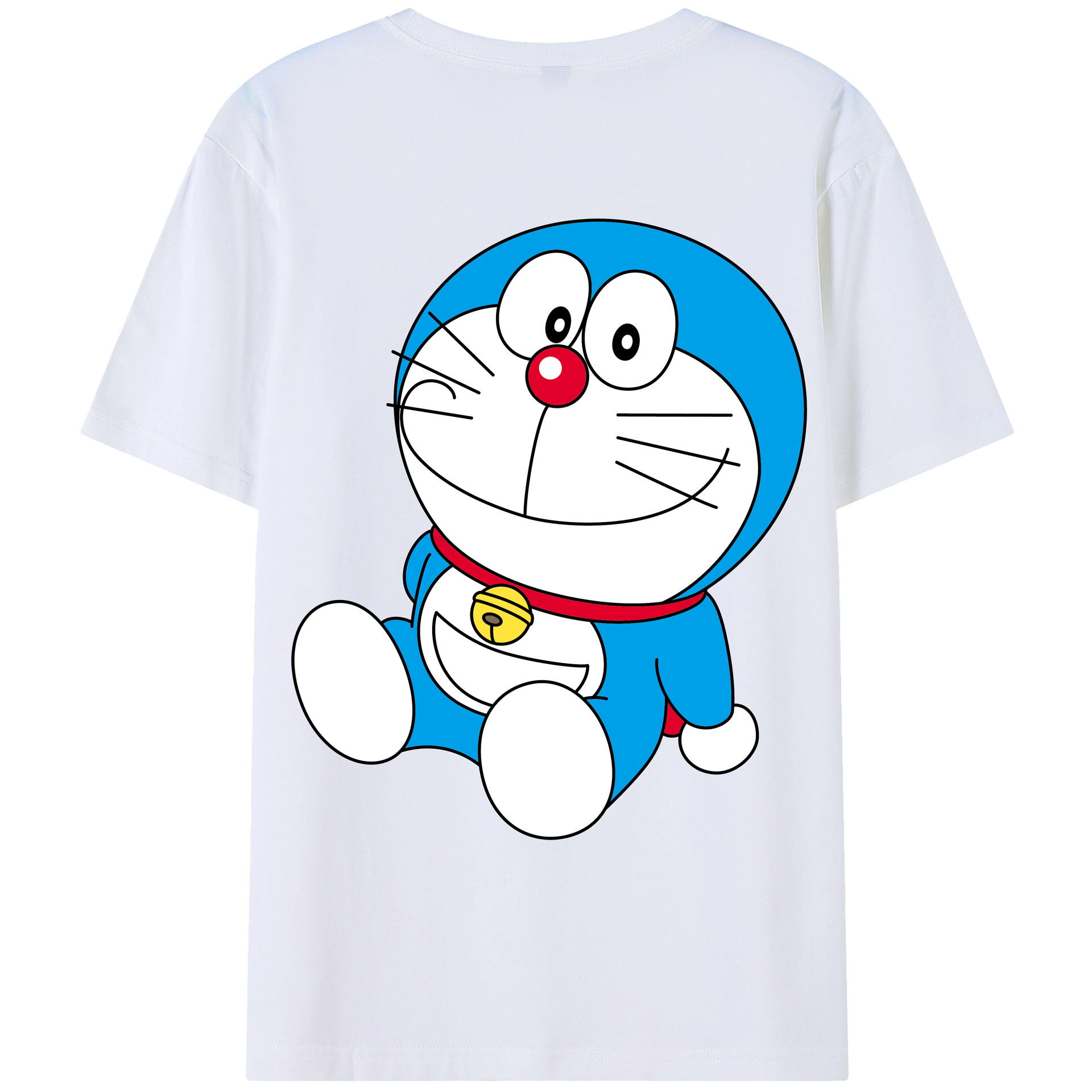 （画像用） ドラえもん Doraemon 綿100％ メンズ半袖Tシャツ（バックプリント） 通気性