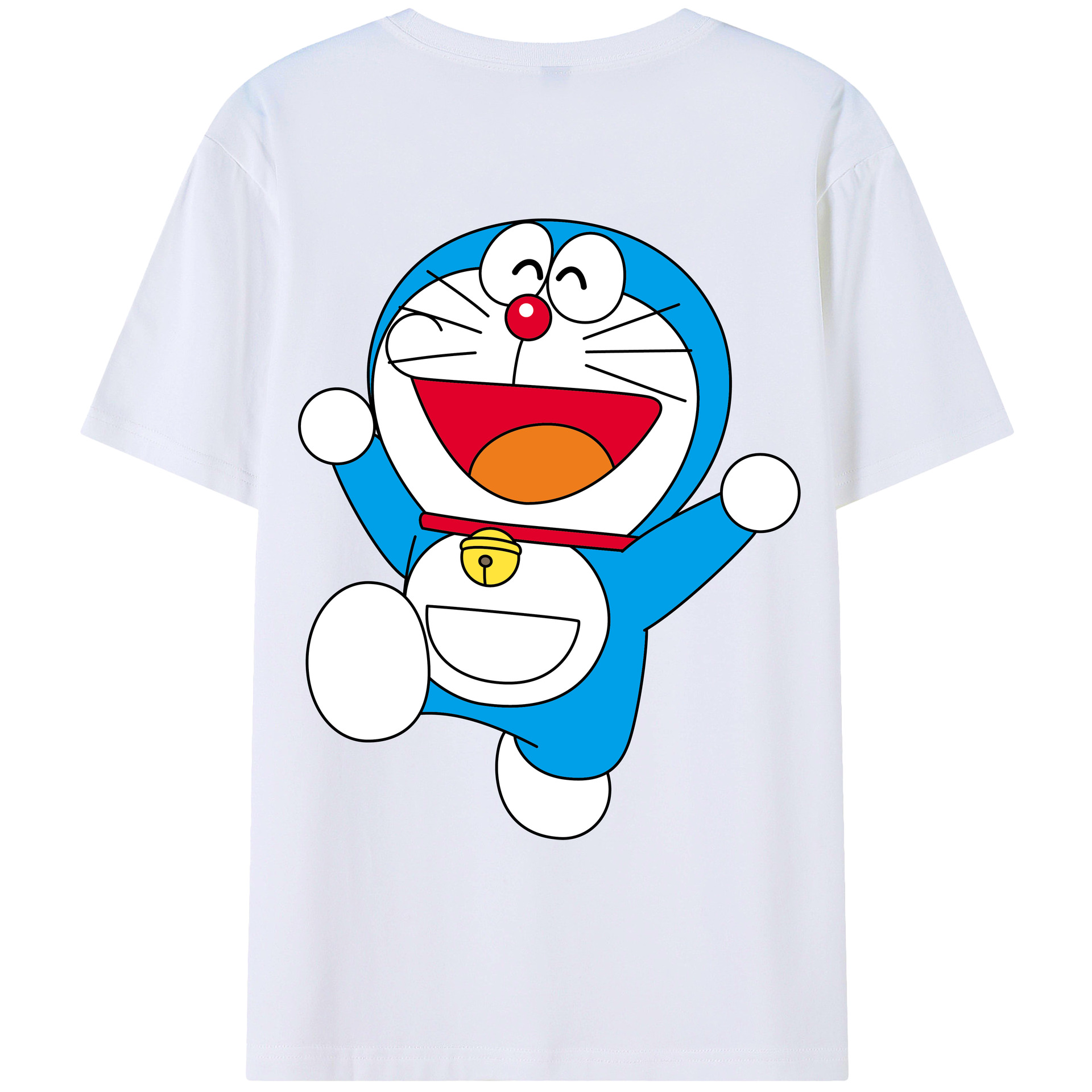 （画像用） ドラえもん Doraemon 綿100％ メンズ半袖Tシャツ（バックプリント） 通気性