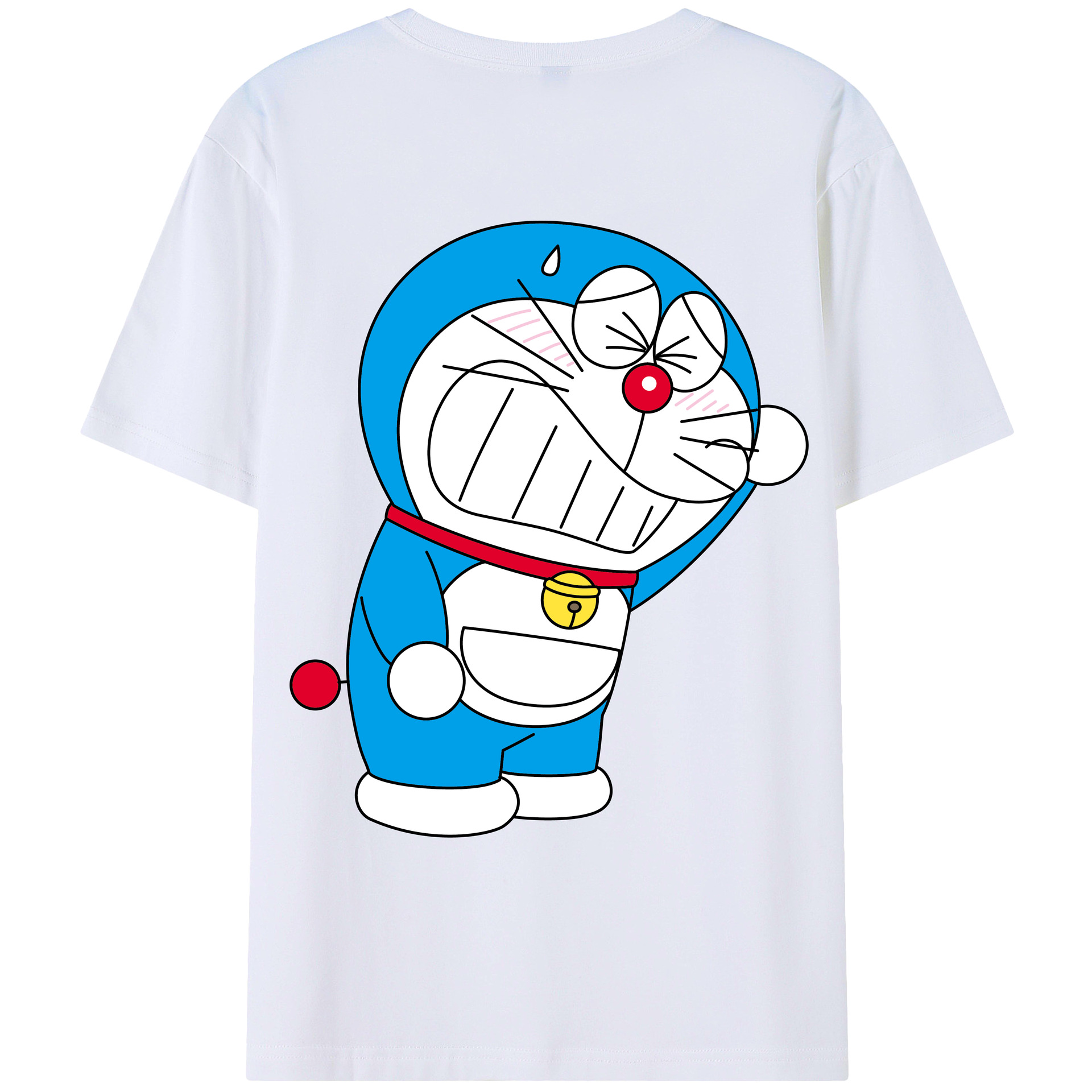 （画像用） ドラえもん Doraemon 綿100％ メンズ半袖Tシャツ（バックプリント） 通気性