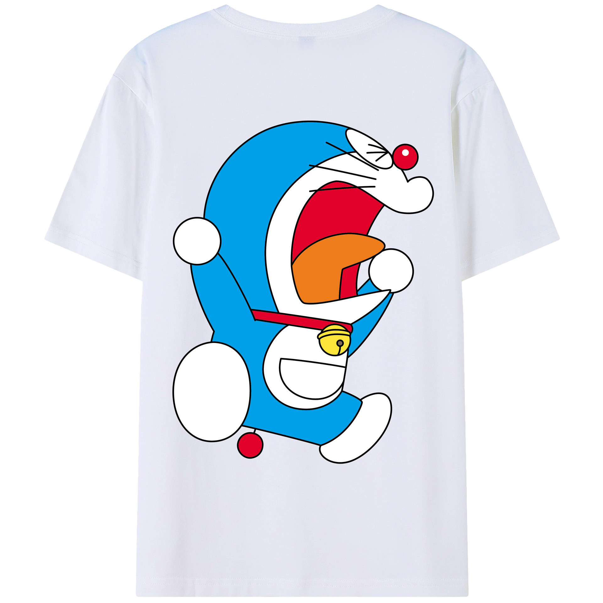 （画像用） ドラえもん Doraemon 綿100％ メンズ半袖Tシャツ（バックプリント） 通気性