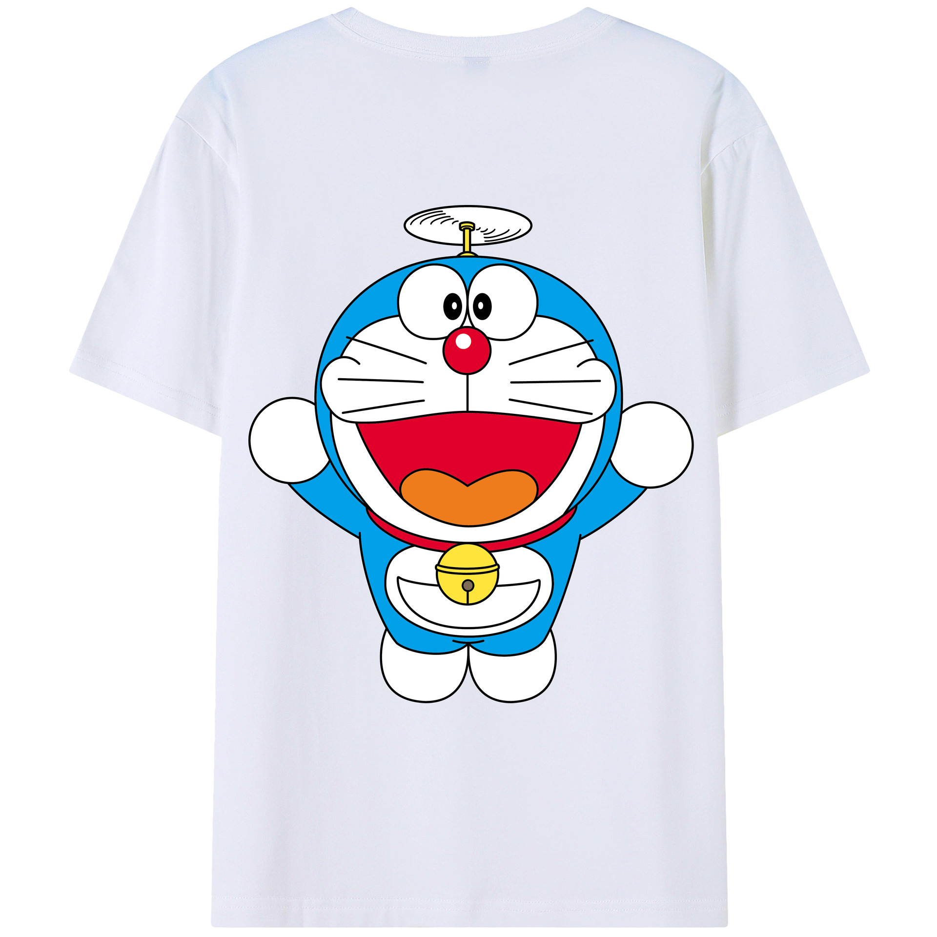 （画像用） ドラえもん Doraemon 綿100％ メンズ半袖Tシャツ（バックプリント） 通気性