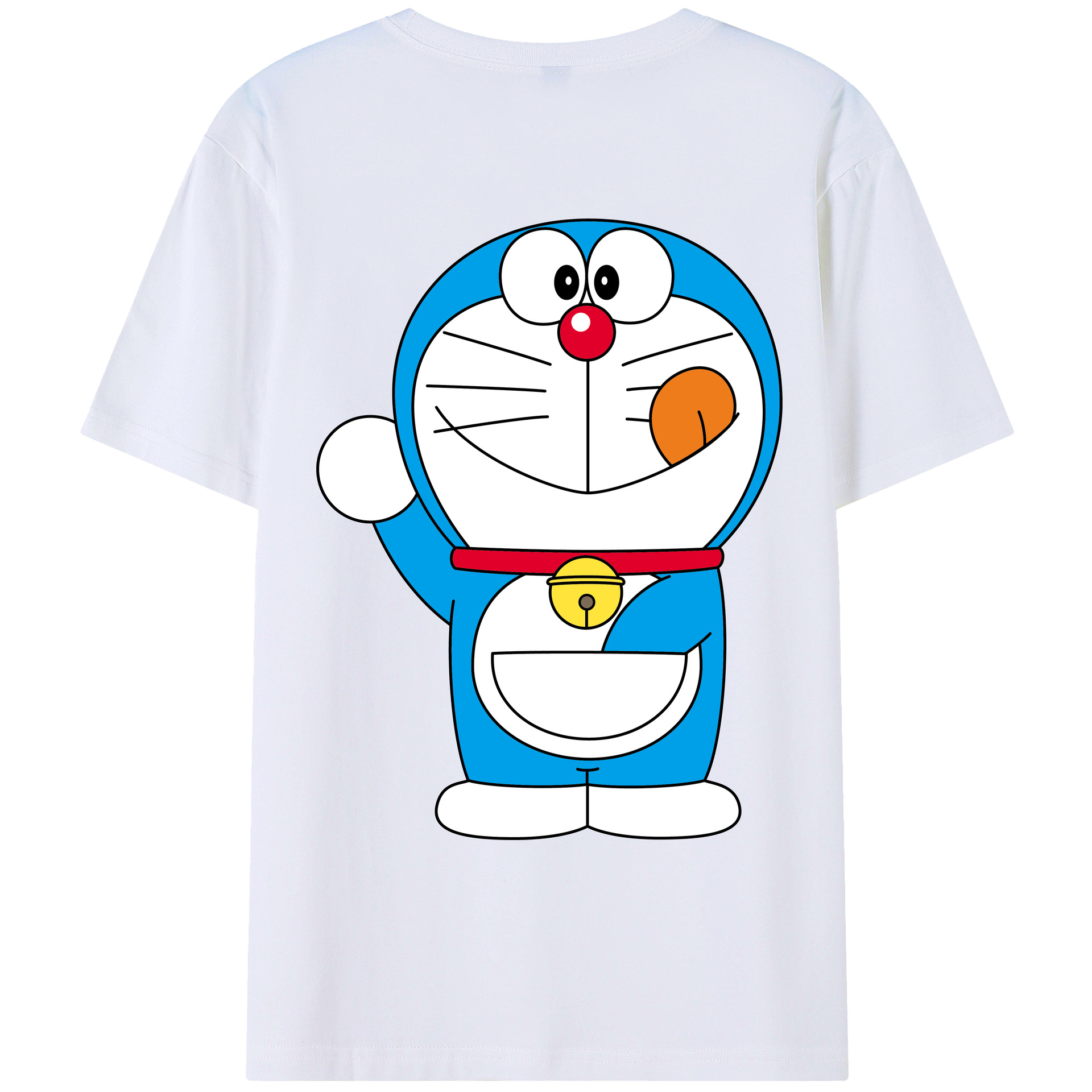 （画像用） ドラえもん Doraemon 綿100％ メンズ半袖Tシャツ（バックプリント） 通気性