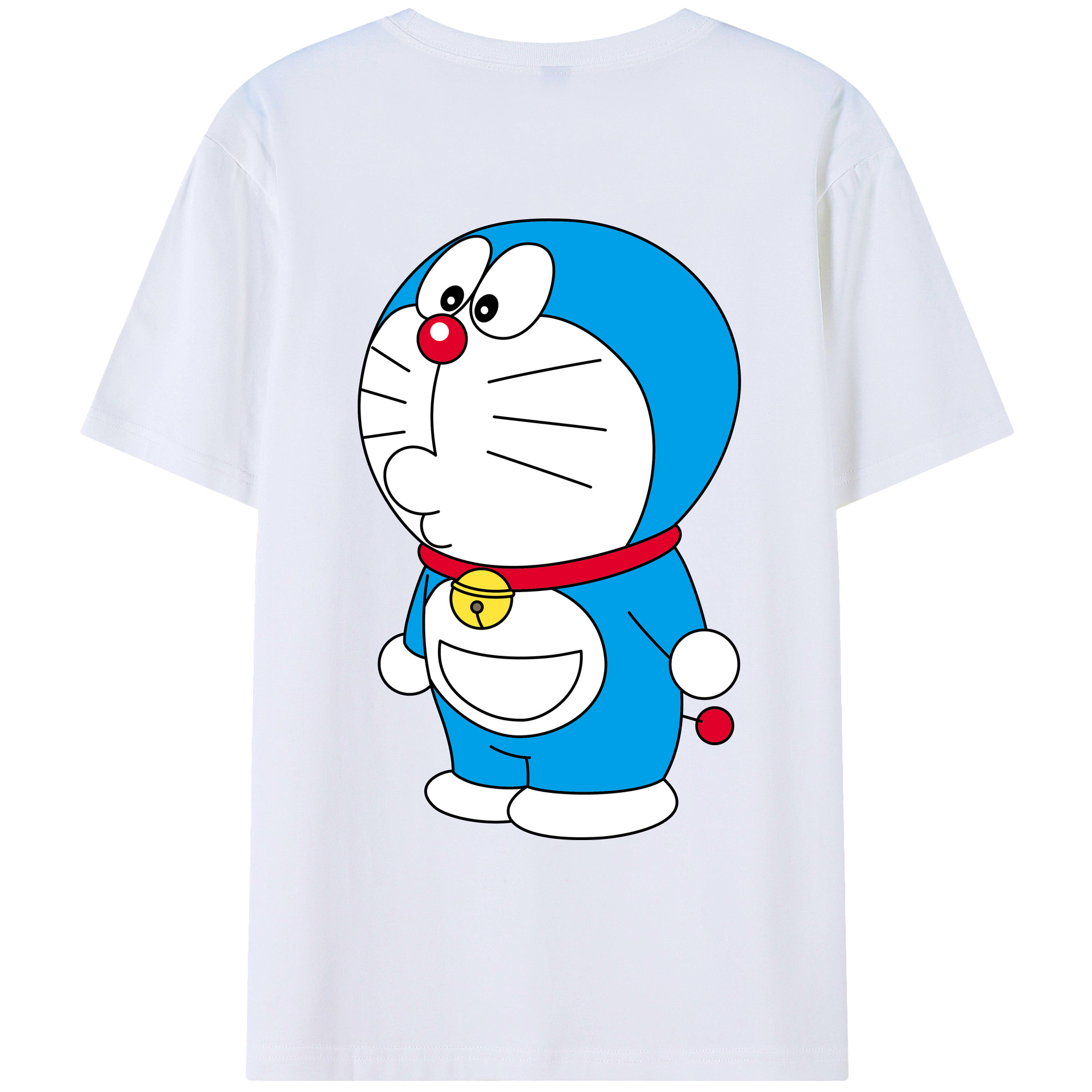 （画像用） ドラえもん Doraemon 綿100％ メンズ半袖Tシャツ（バックプリント） 通気性