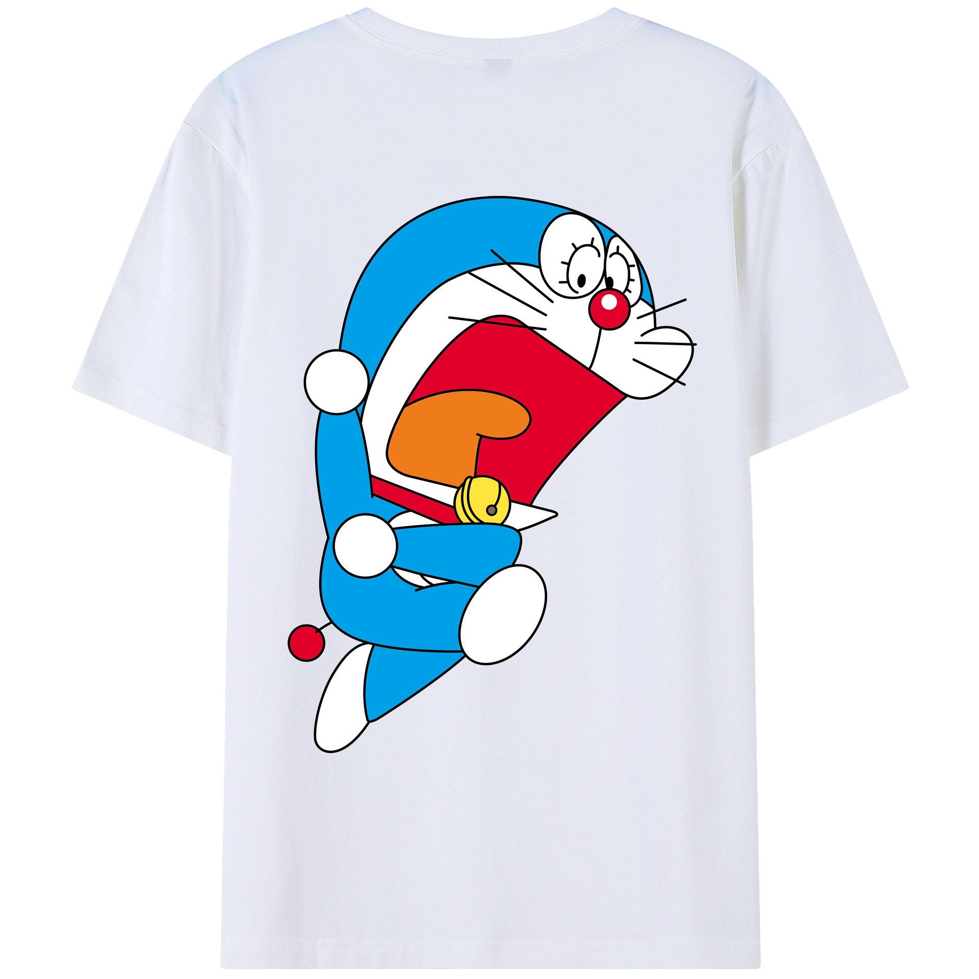 （画像用） ドラえもん Doraemon 綿100％ メンズ半袖Tシャツ（バックプリント） 通気性
