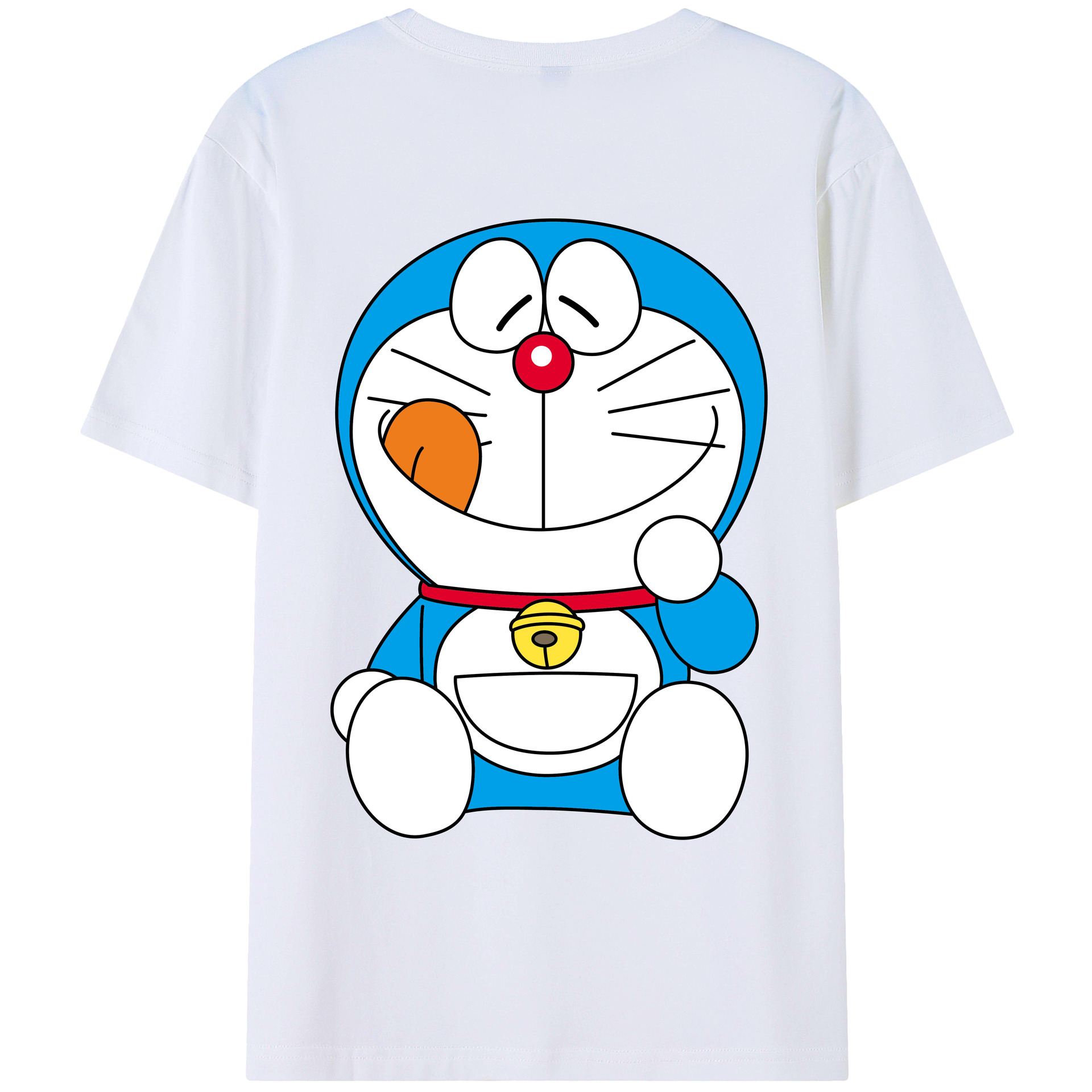 （画像用） ドラえもん Doraemon 綿100％ メンズ半袖Tシャツ（バックプリント） 通気性