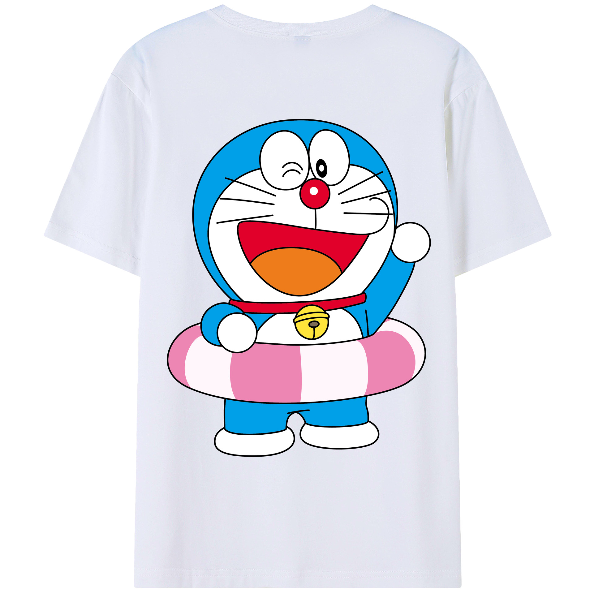 （画像用） ドラえもん Doraemon 綿100％ メンズ半袖Tシャツ（バックプリント） 通気性