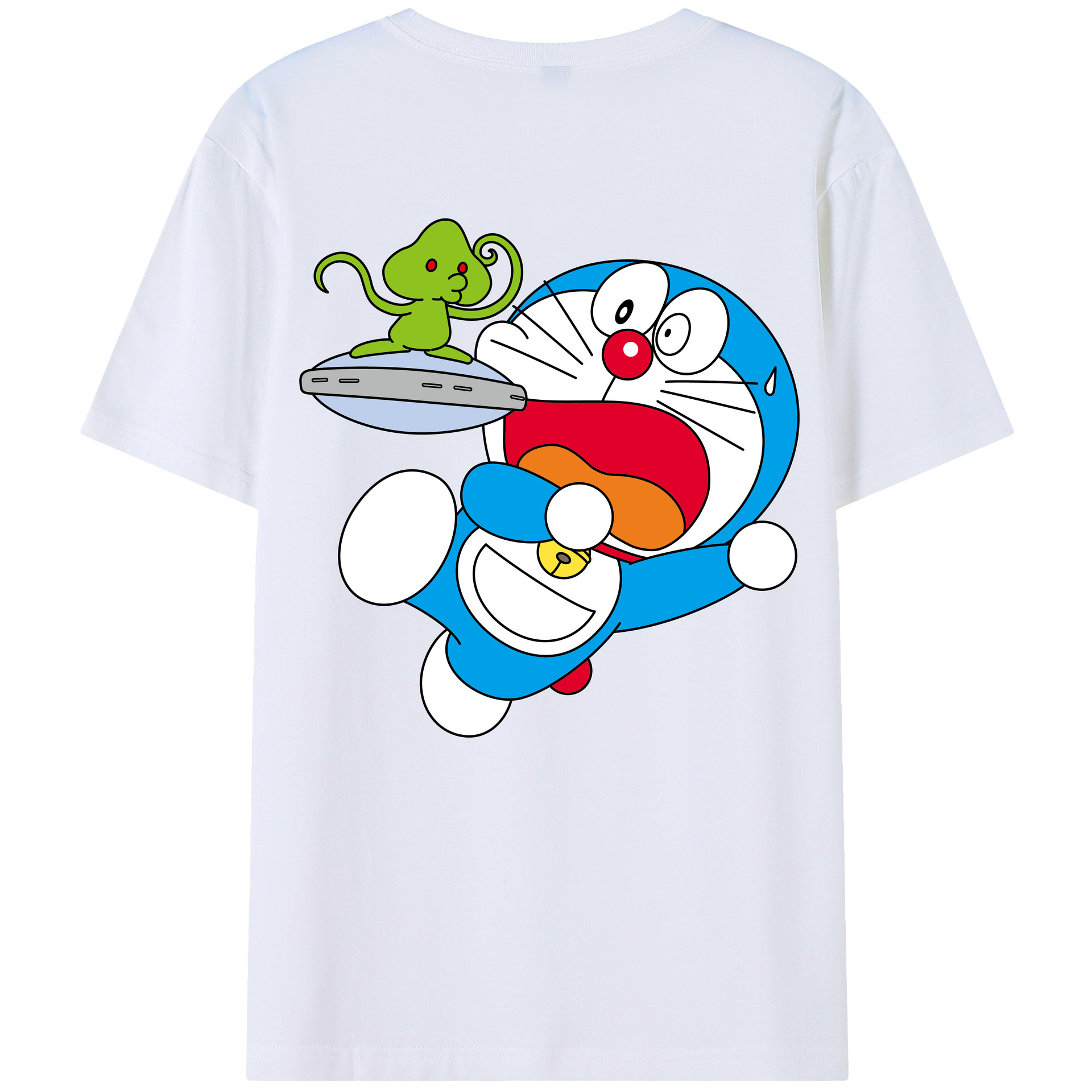 （画像用） ドラえもん Doraemon 綿100％ メンズ半袖Tシャツ（バックプリント） 通気性