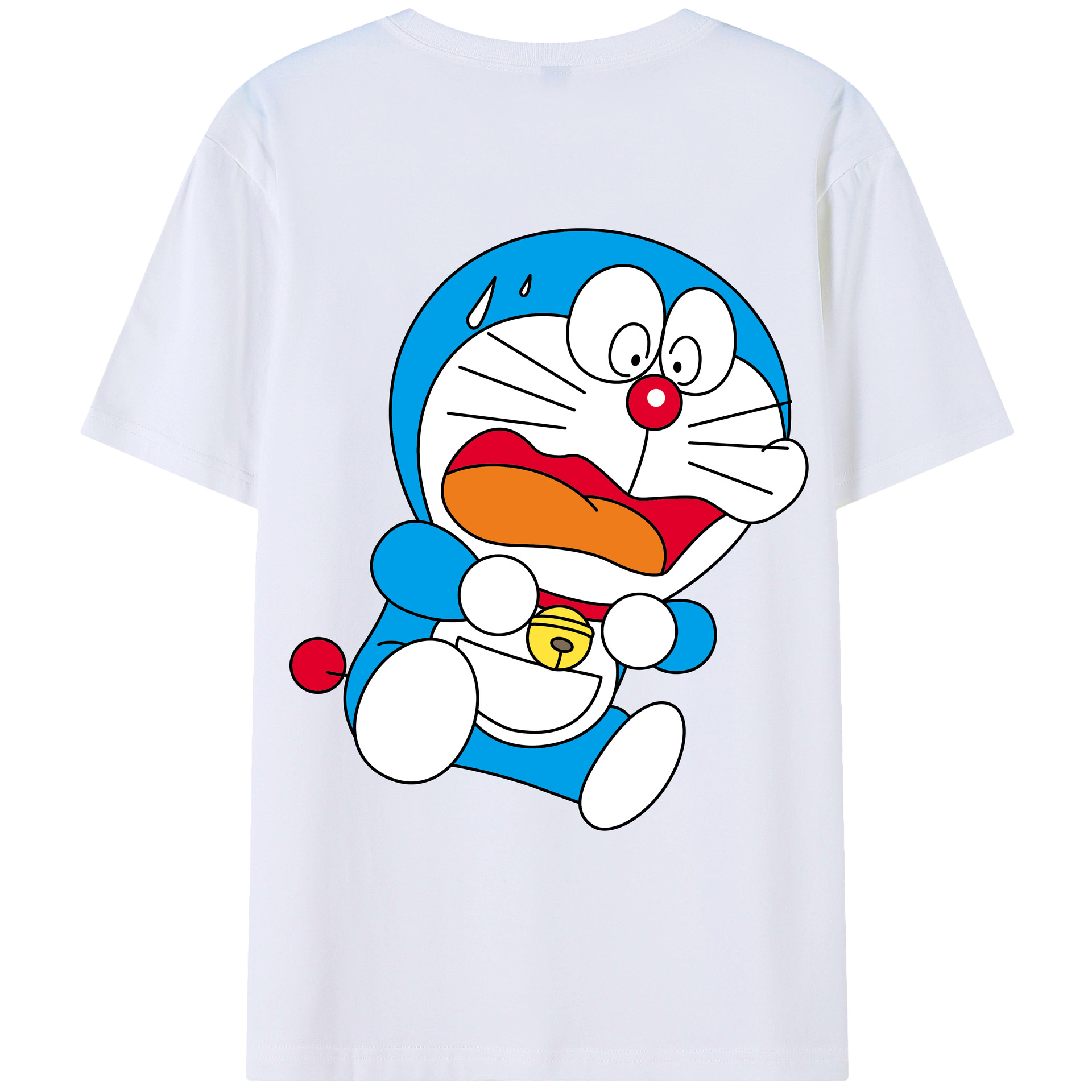 （画像用） ドラえもん Doraemon 綿100％ メンズ半袖Tシャツ（バックプリント） 通気性