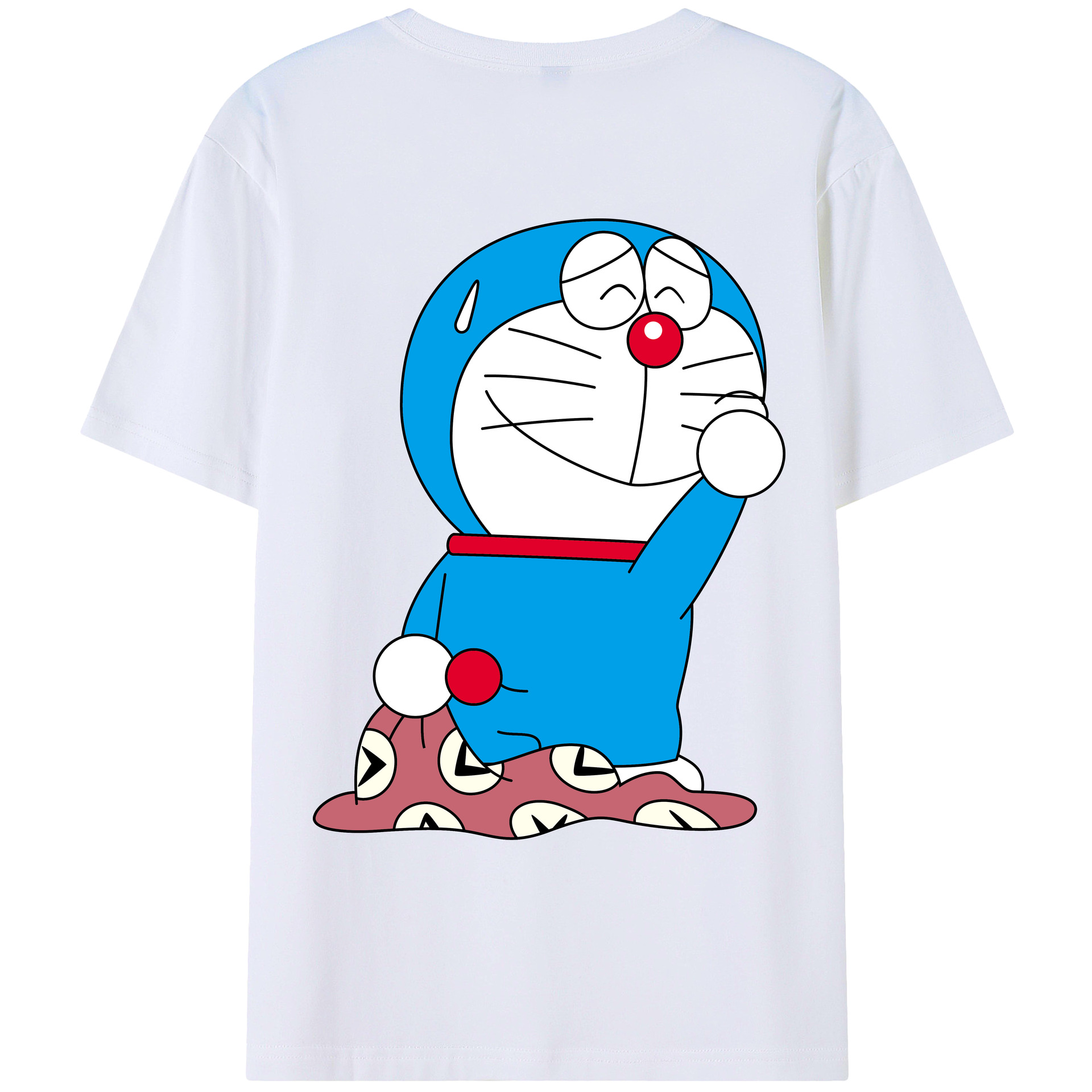 （画像用） ドラえもん Doraemon 綿100％ メンズ半袖Tシャツ（バックプリント） 通気性