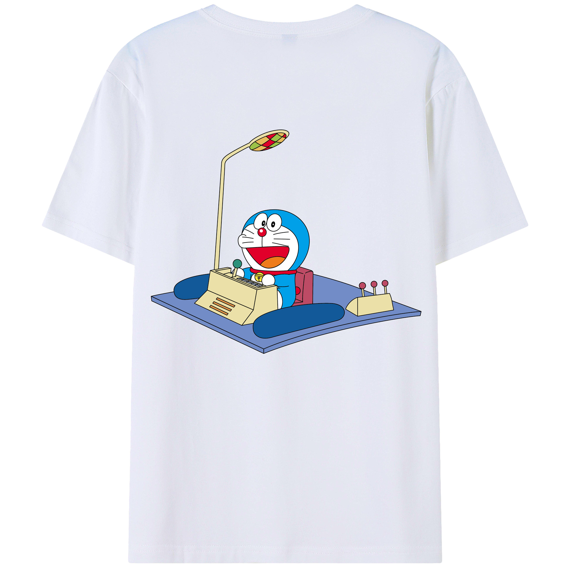 （画像用） ドラえもん Doraemon 綿100％ メンズ半袖Tシャツ（バックプリント） 通気性
