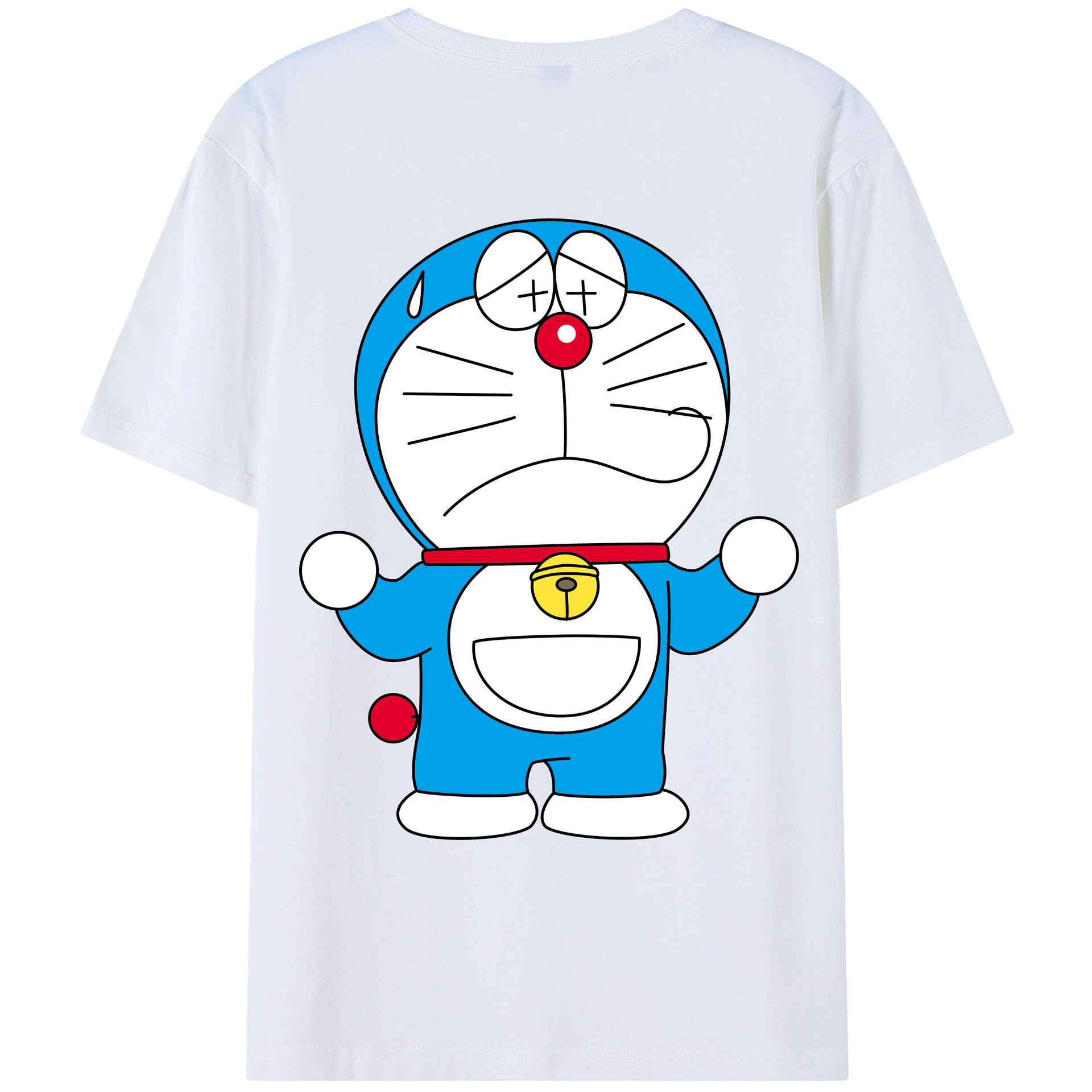 （画像用） ドラえもん Doraemon 綿100％ メンズ半袖Tシャツ（バックプリント） 通気性