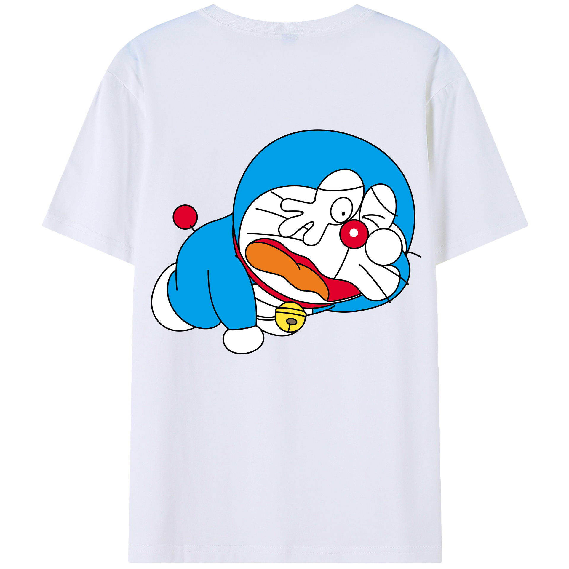 （画像用） ドラえもん Doraemon 綿100％ メンズ半袖Tシャツ（バックプリント） 通気性