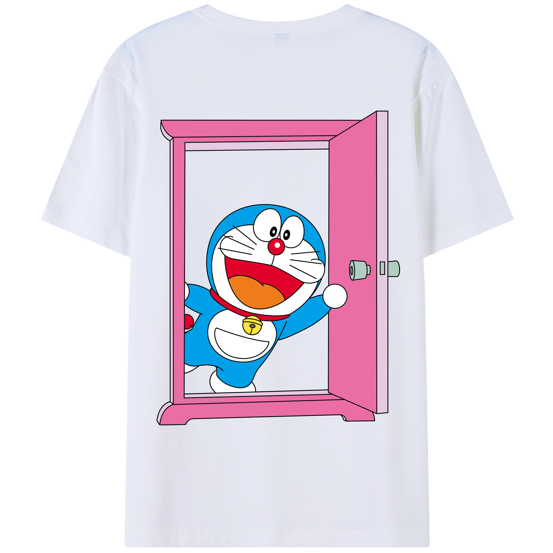 （画像用） ドラえもん Doraemon 綿100％ メンズ半袖Tシャツ（バックプリント） 通気性