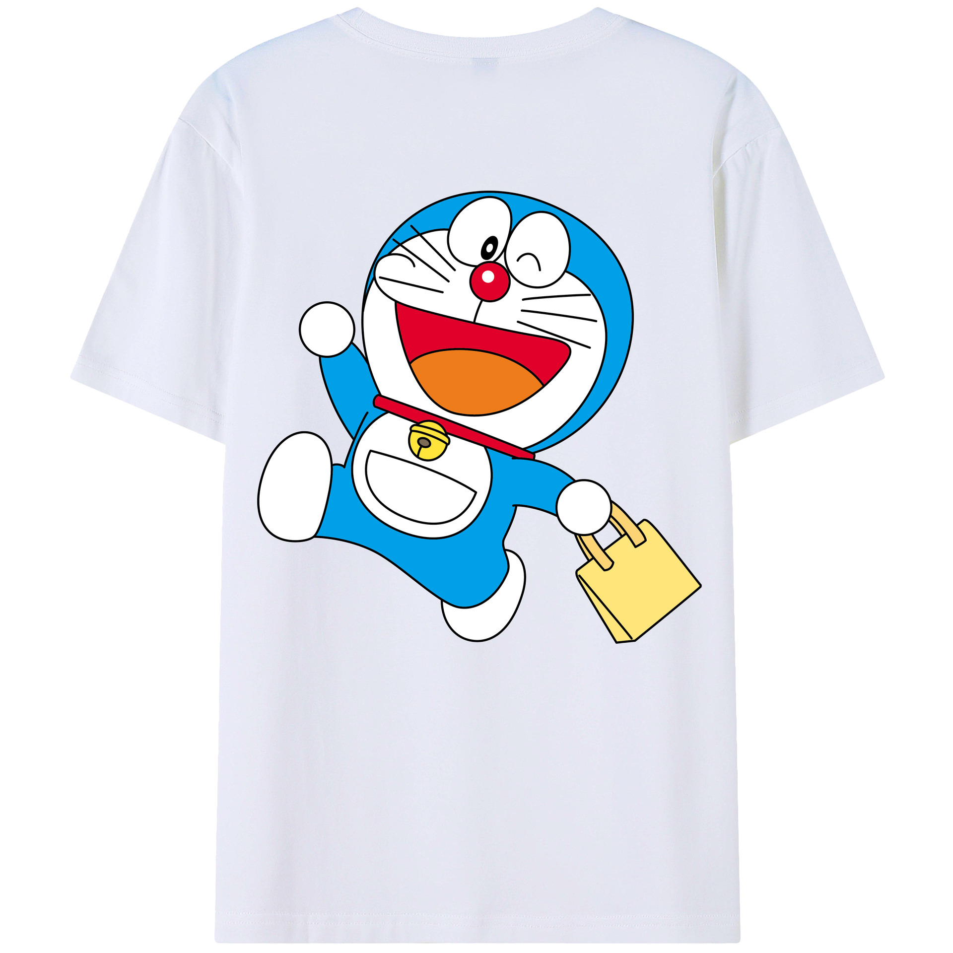 （画像用） ドラえもん Doraemon 綿100％ メンズ半袖Tシャツ（バックプリント） 通気性