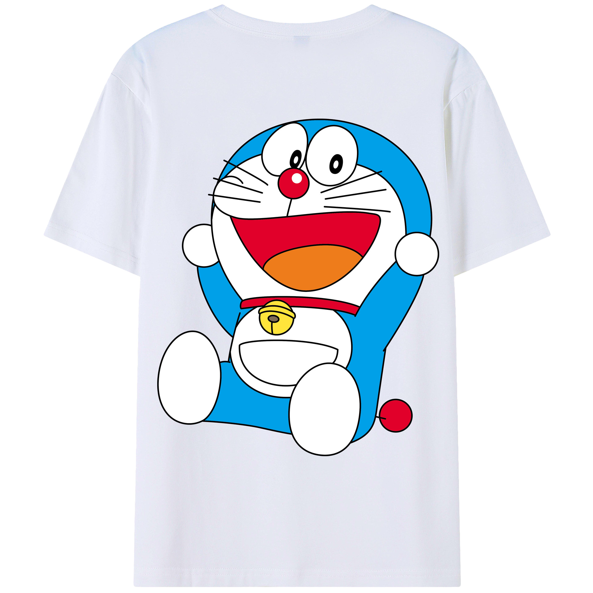 （画像用） ドラえもん Doraemon 綿100％ メンズ半袖Tシャツ（バックプリント） 通気性