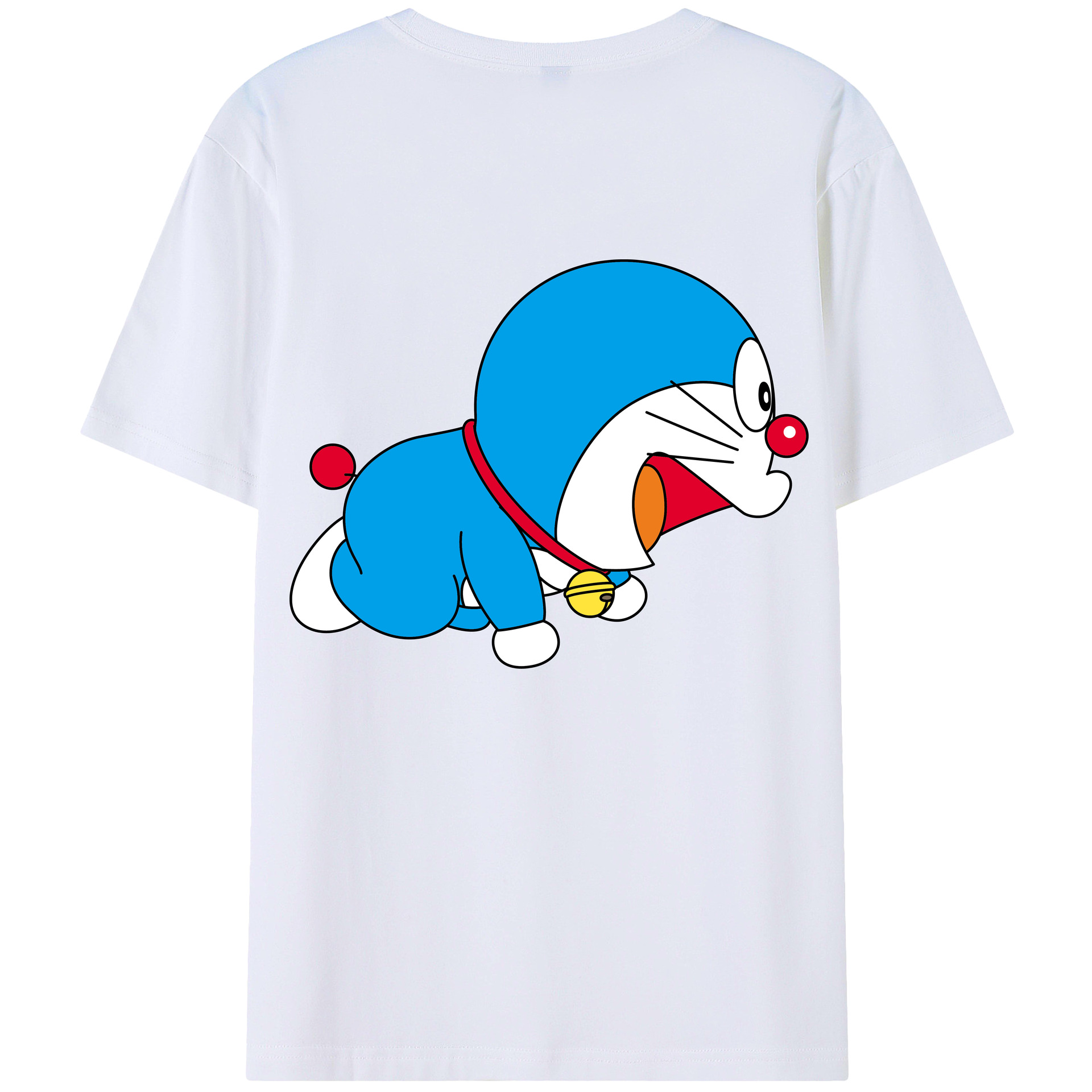 （画像用） ドラえもん Doraemon 綿100％ メンズ半袖Tシャツ（バックプリント） 通気性
