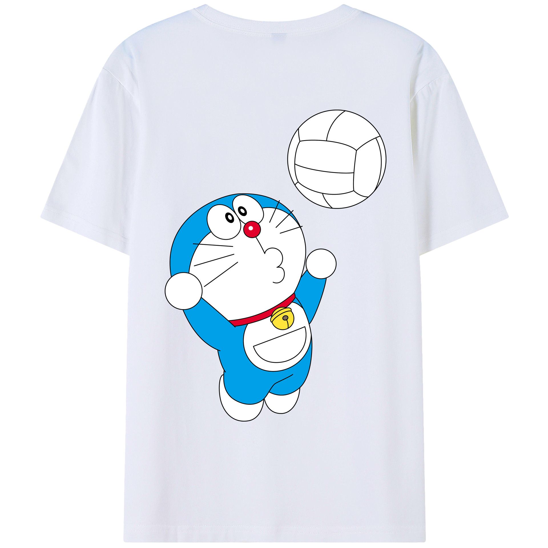 （画像用） ドラえもん Doraemon 綿100％ メンズ半袖Tシャツ（バックプリント） 通気性