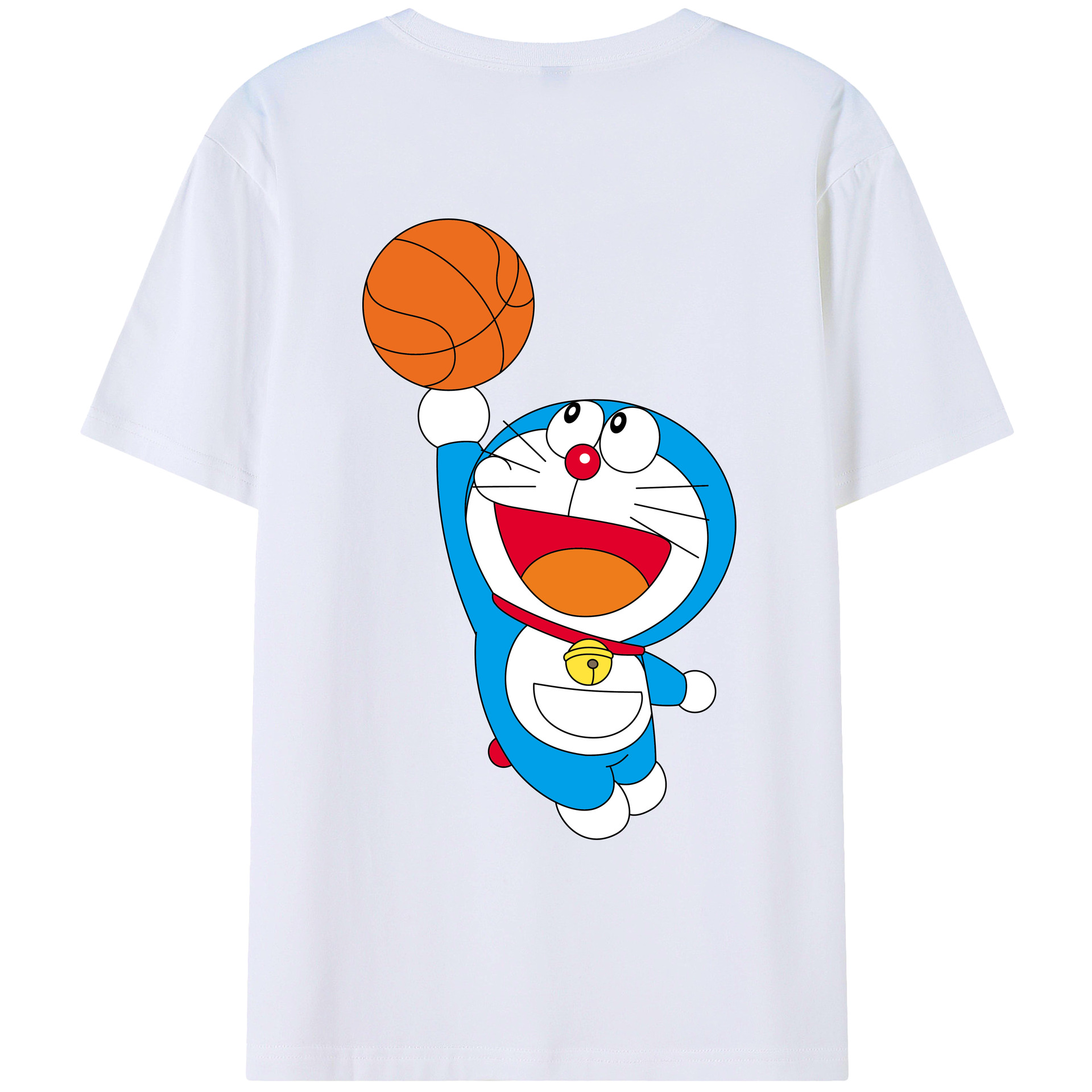 （画像用） ドラえもん Doraemon 綿100％ メンズ半袖Tシャツ（バックプリント） 通気性
