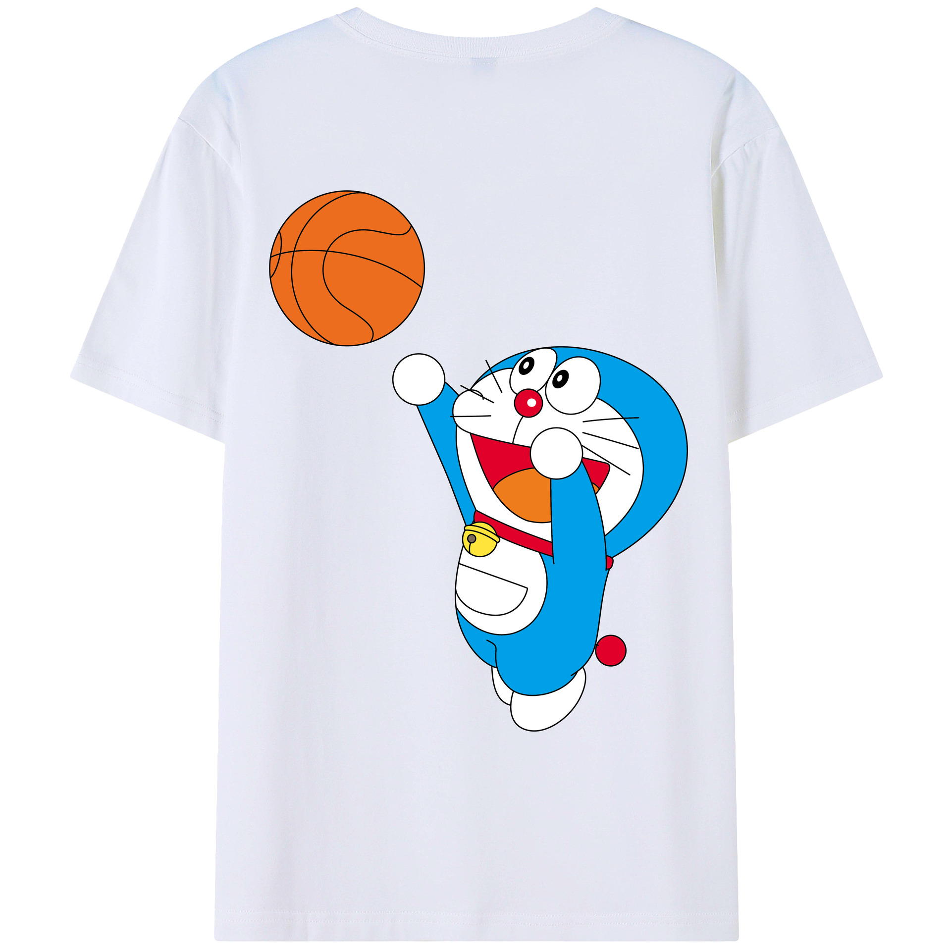 （画像用） ドラえもん Doraemon 綿100％ メンズ半袖Tシャツ（バックプリント） 通気性
