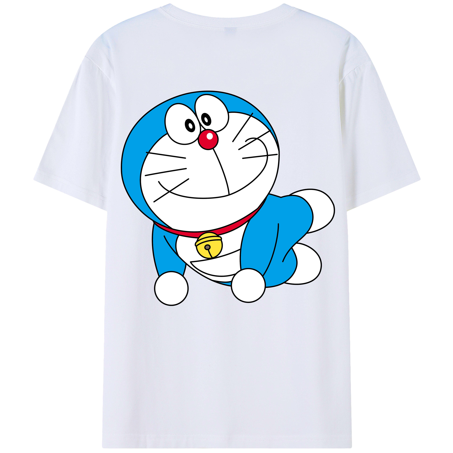 （画像用） ドラえもん Doraemon 綿100％ メンズ半袖Tシャツ（バックプリント） 通気性