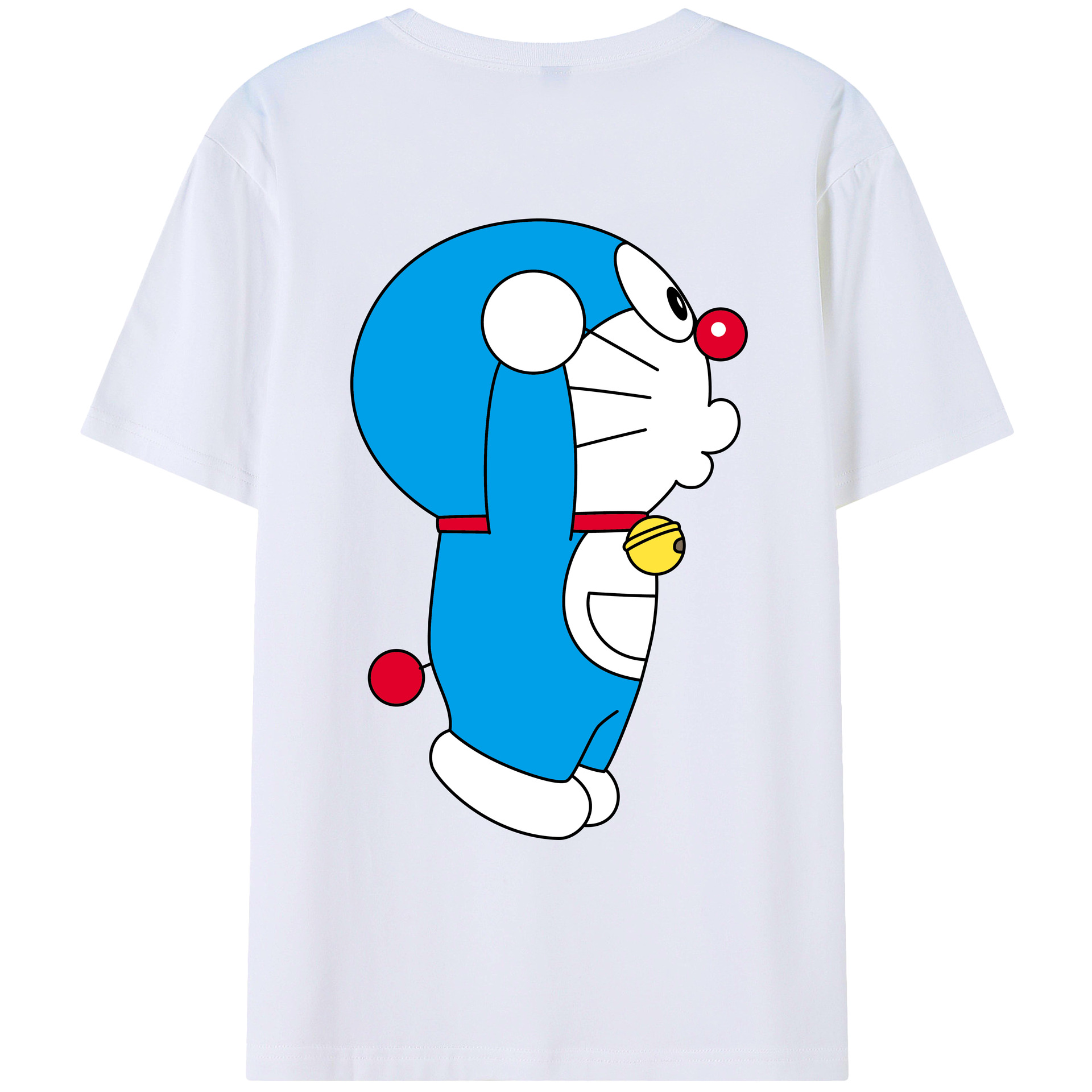 （画像用） ドラえもん Doraemon 綿100％ メンズ半袖Tシャツ（バックプリント） 通気性