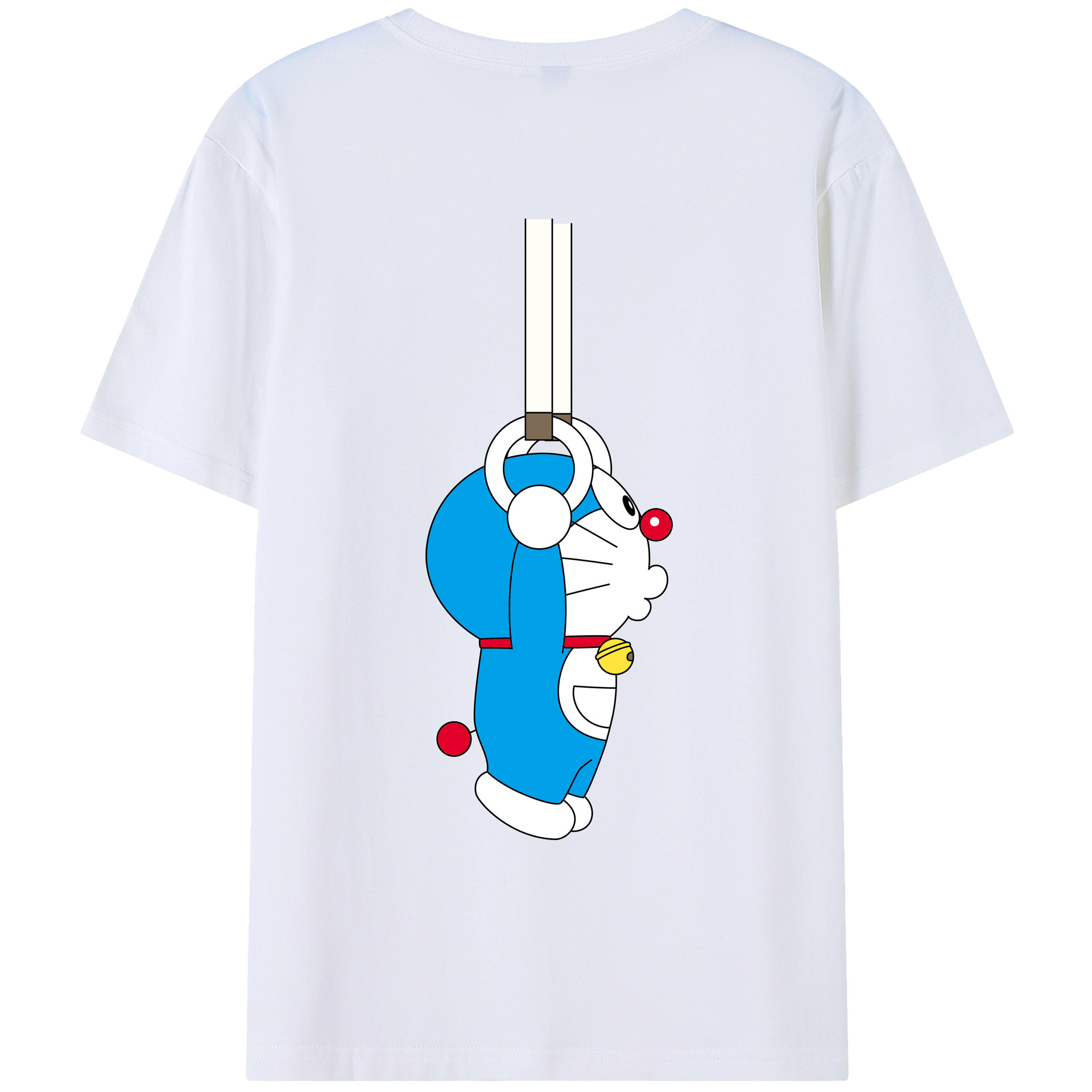 （画像用） ドラえもん Doraemon 綿100％ メンズ半袖Tシャツ（バックプリント） 通気性