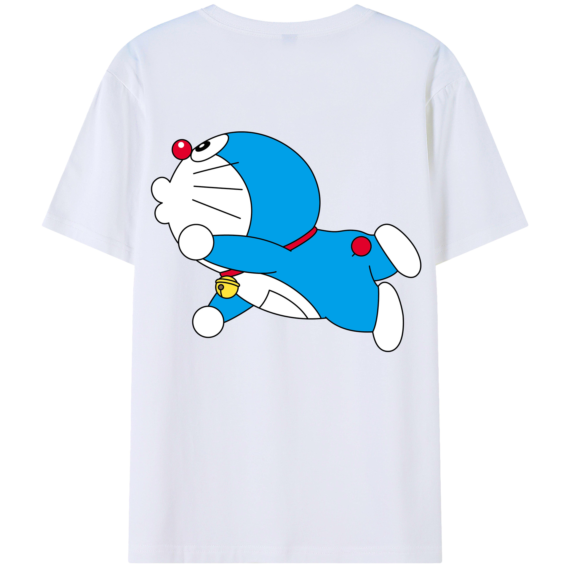 （画像用） ドラえもん Doraemon 綿100％ メンズ半袖Tシャツ（バックプリント） 通気性