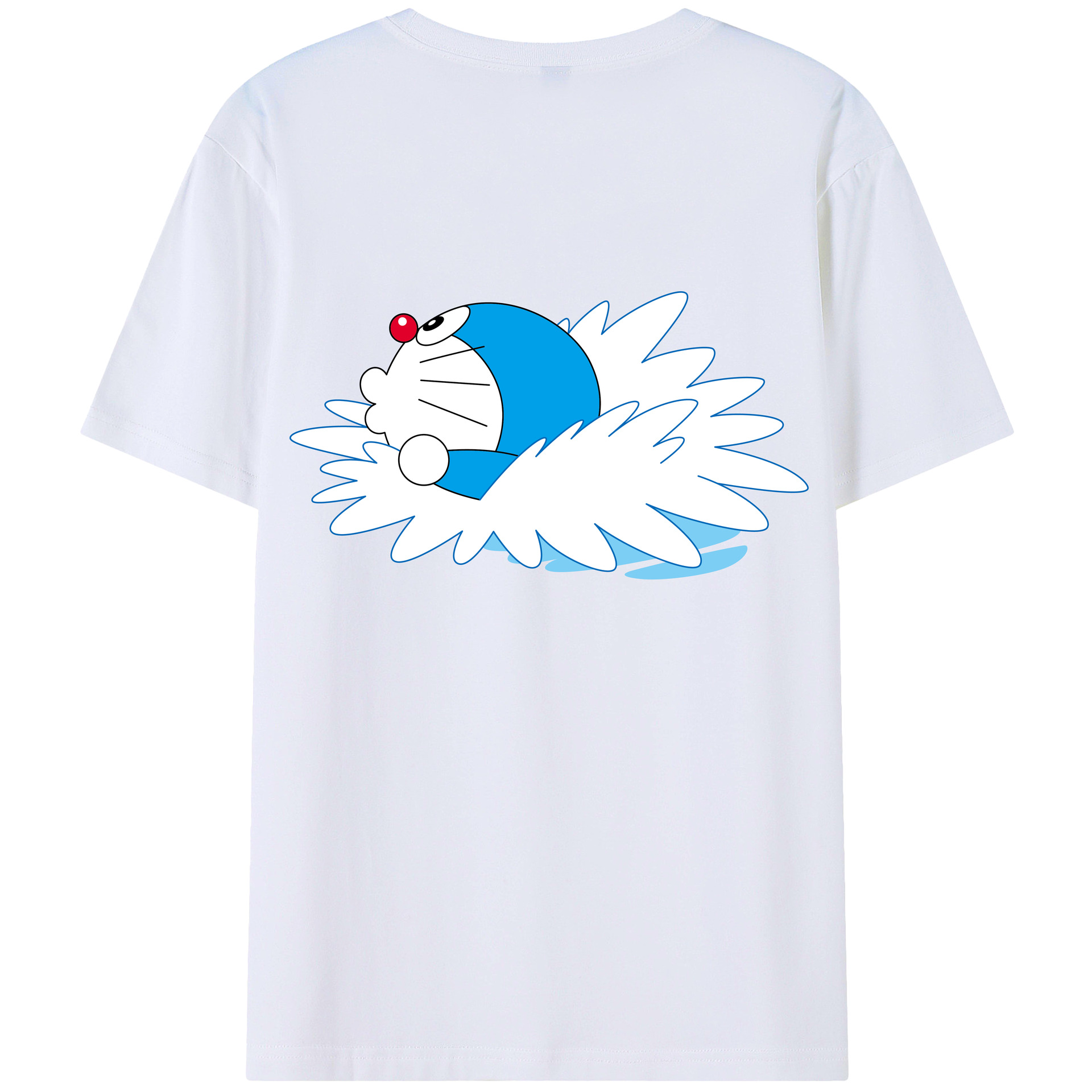 （画像用） ドラえもん Doraemon 綿100％ メンズ半袖Tシャツ（バックプリント） 通気性