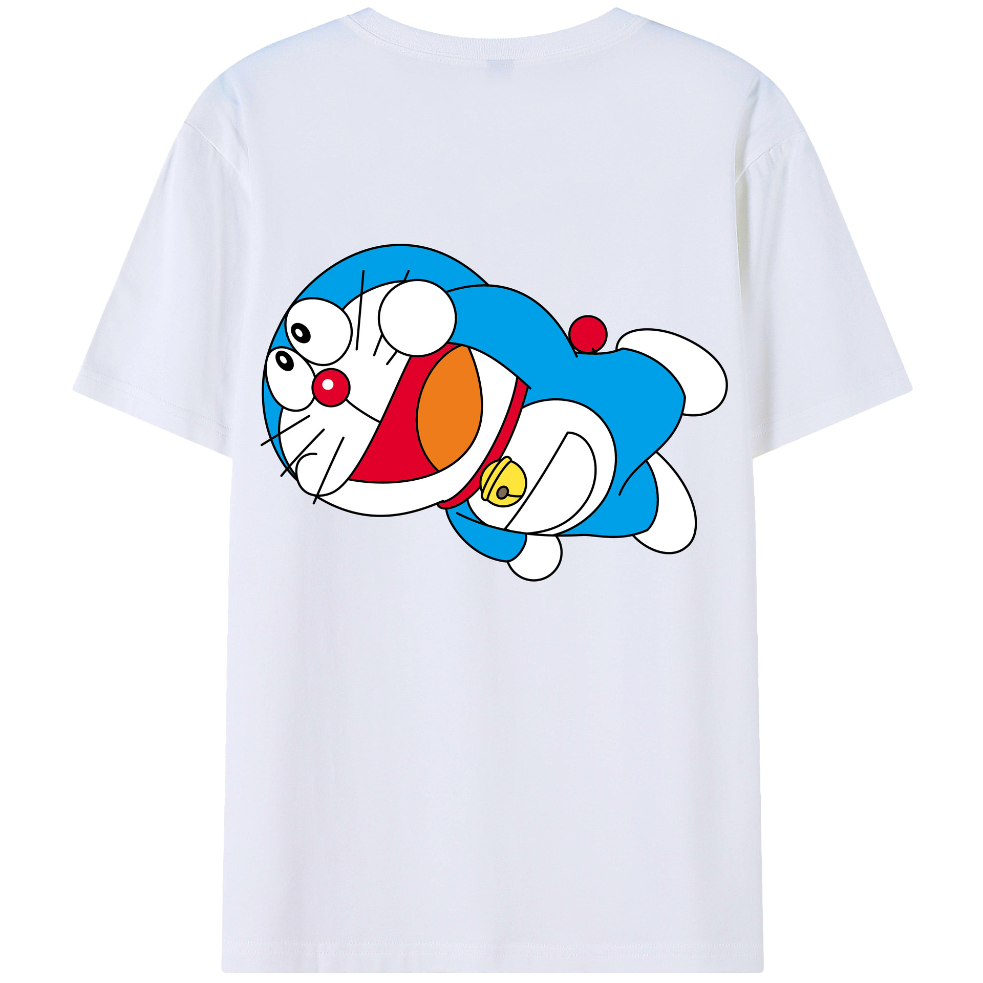 （画像用） ドラえもん Doraemon 綿100％ メンズ半袖Tシャツ（バックプリント） 通気性
