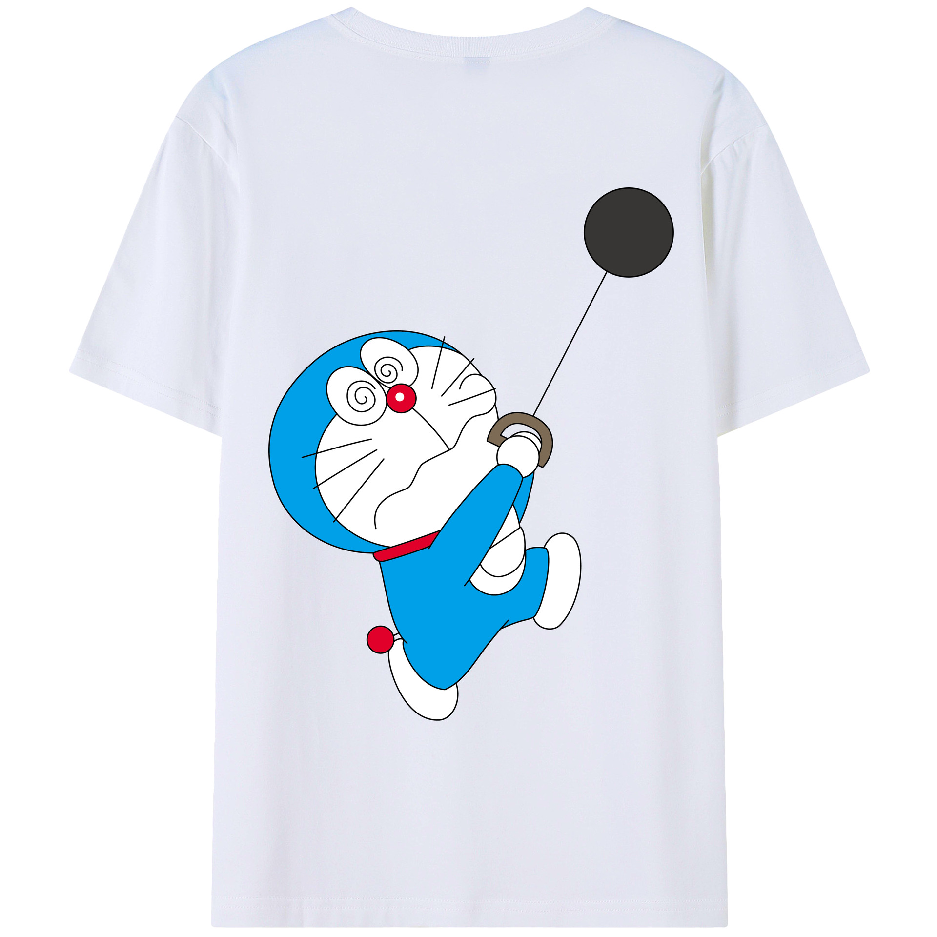 （画像用） ドラえもん Doraemon 綿100％ メンズ半袖Tシャツ（バックプリント） 通気性