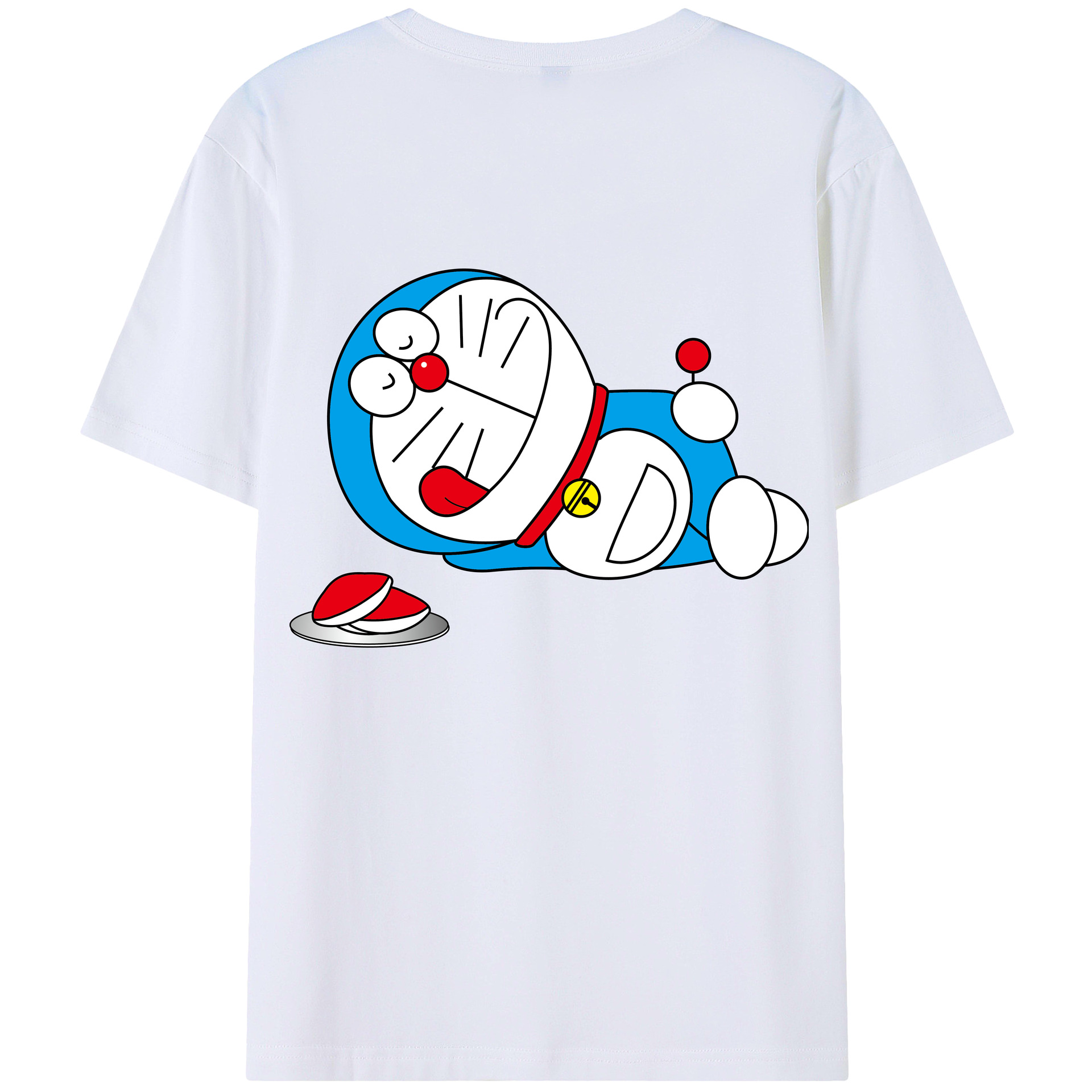 （画像用） ドラえもん Doraemon 綿100％ メンズ半袖Tシャツ（バックプリント） 通気性