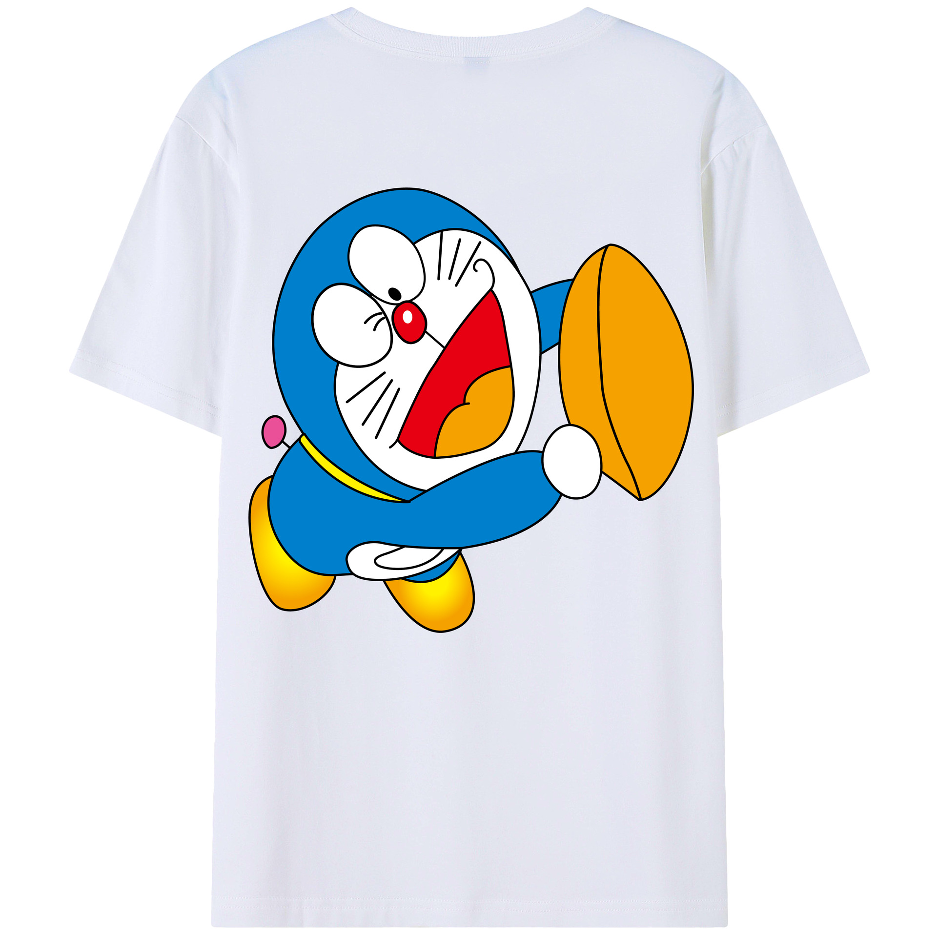 （画像用） ドラえもん Doraemon 綿100％ メンズ半袖Tシャツ（バックプリント） 通気性