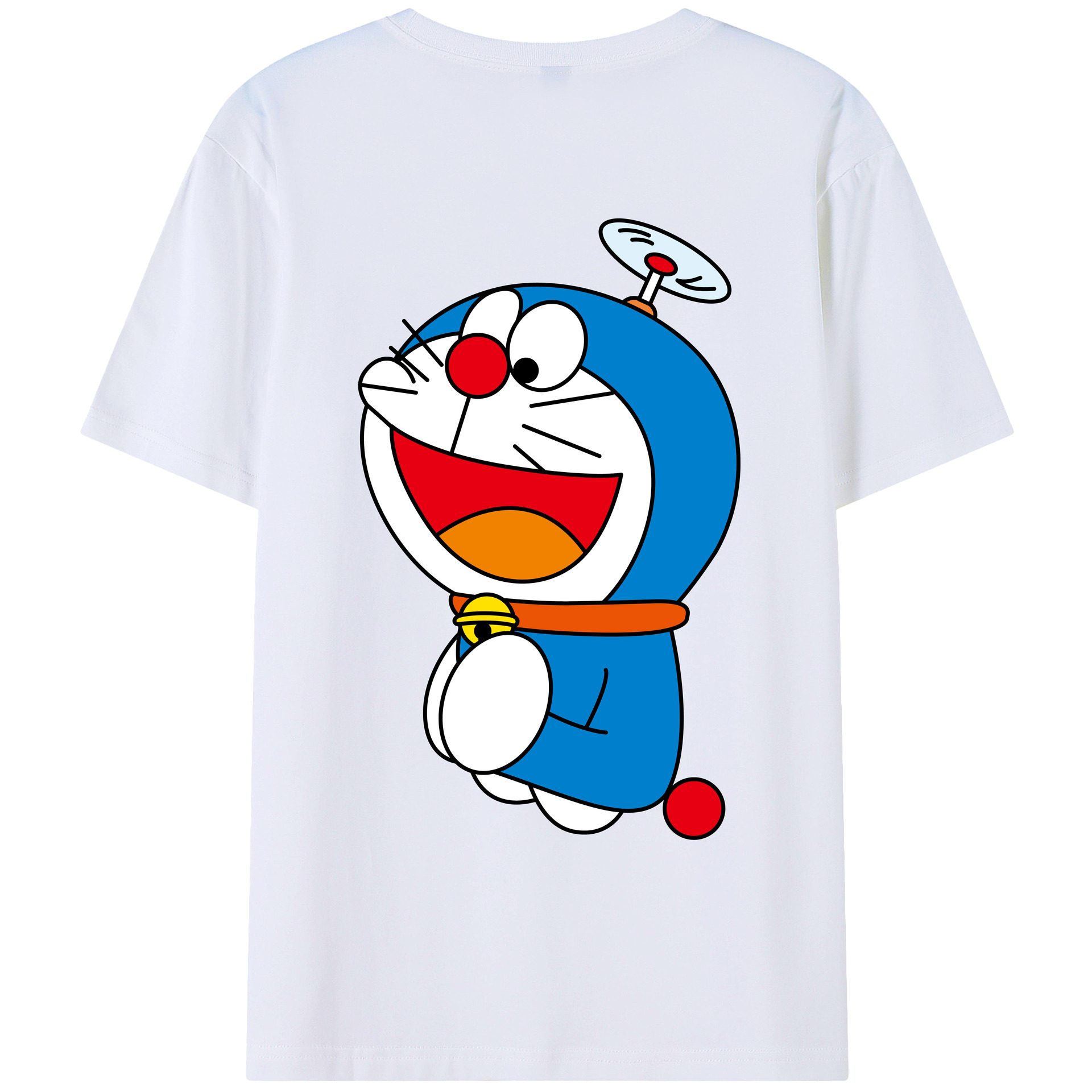 （画像用） ドラえもん Doraemon 綿100％ メンズ半袖Tシャツ（バックプリント） 通気性