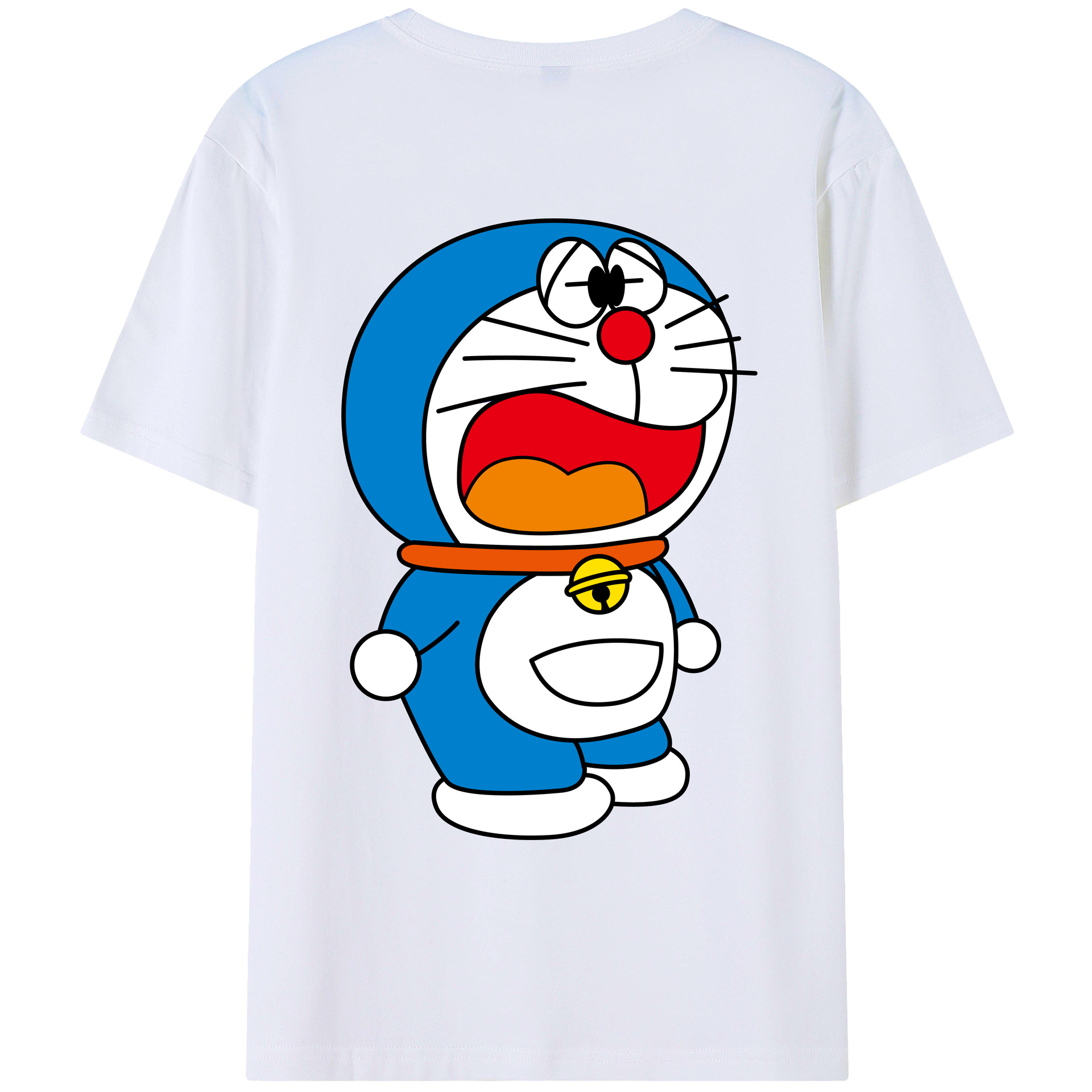 （画像用） ドラえもん Doraemon 綿100％ メンズ半袖Tシャツ（バックプリント） 通気性