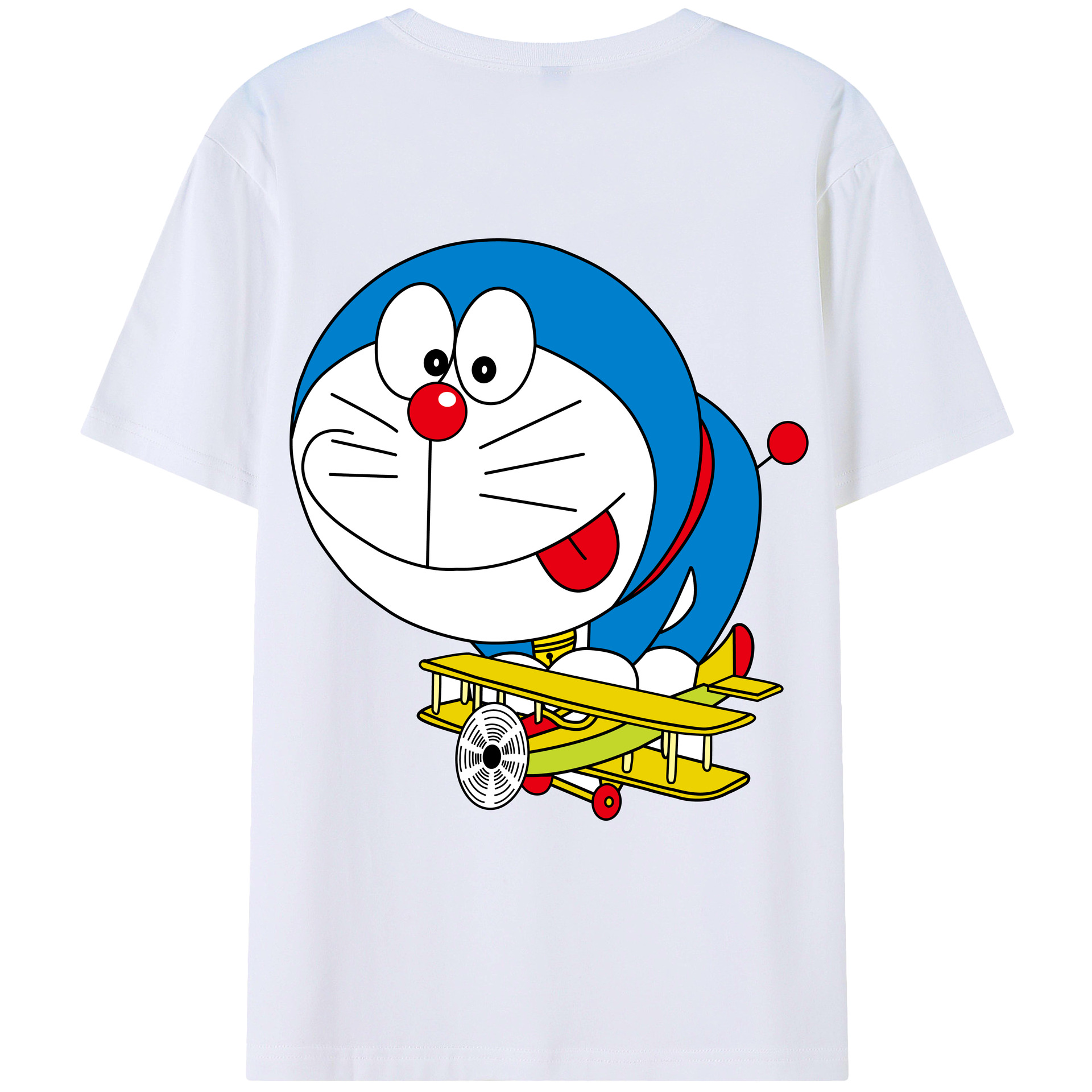 （画像用） ドラえもん Doraemon 綿100％ メンズ半袖Tシャツ（バックプリント） 通気性