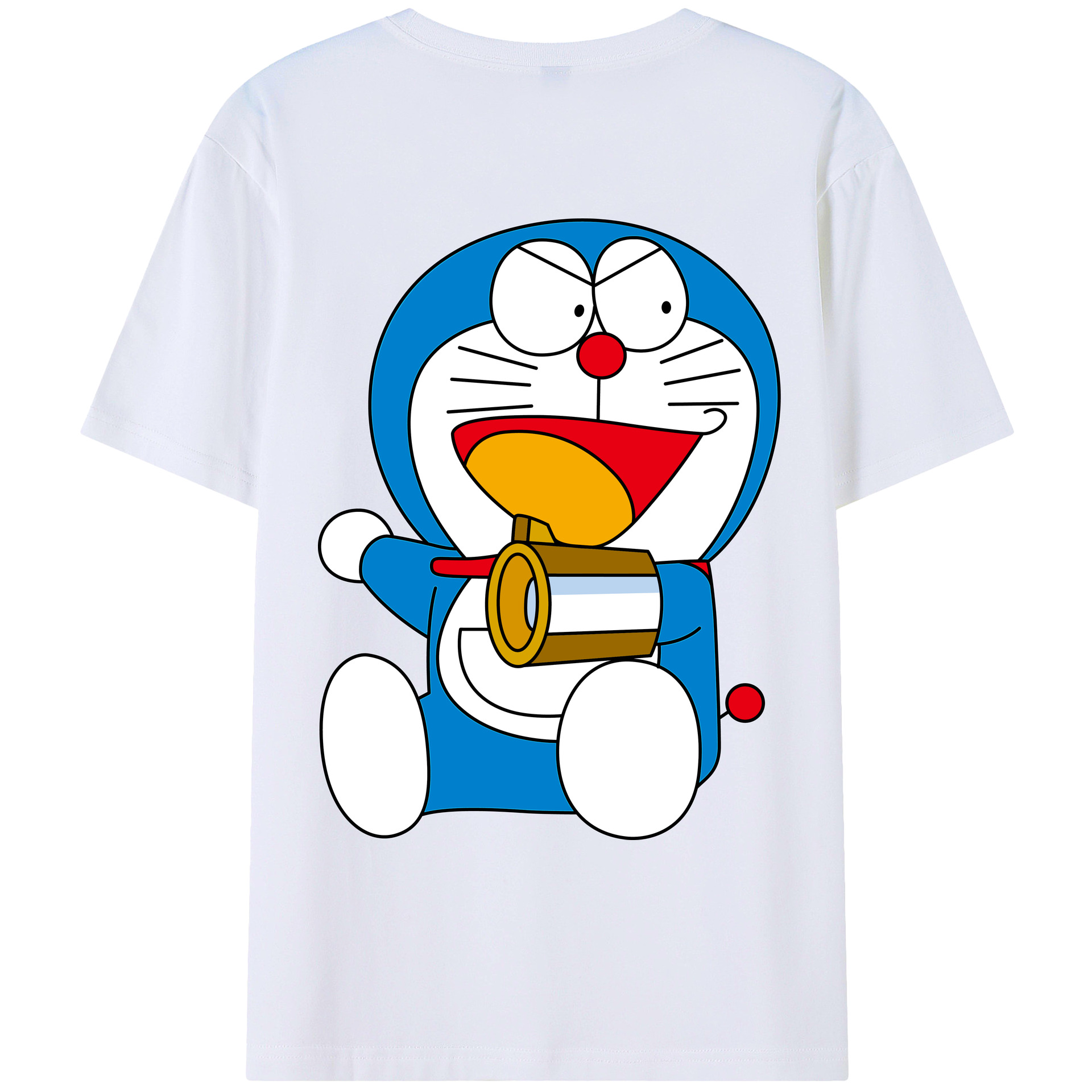（画像用） ドラえもん Doraemon 綿100％ メンズ半袖Tシャツ（バックプリント） 通気性