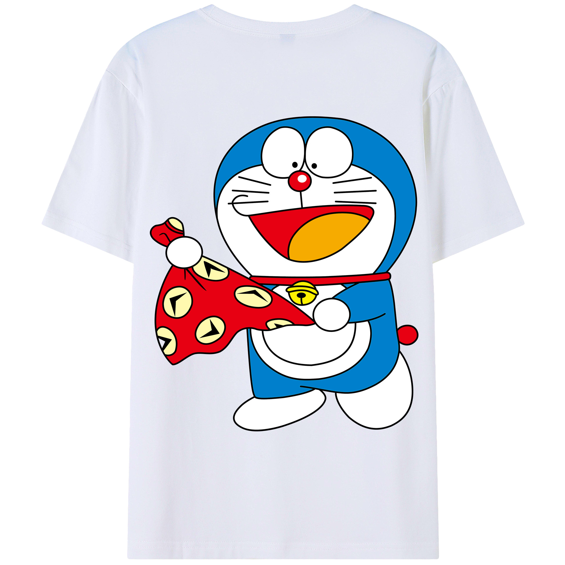 （画像用） ドラえもん Doraemon 綿100％ メンズ半袖Tシャツ（バックプリント） 通気性