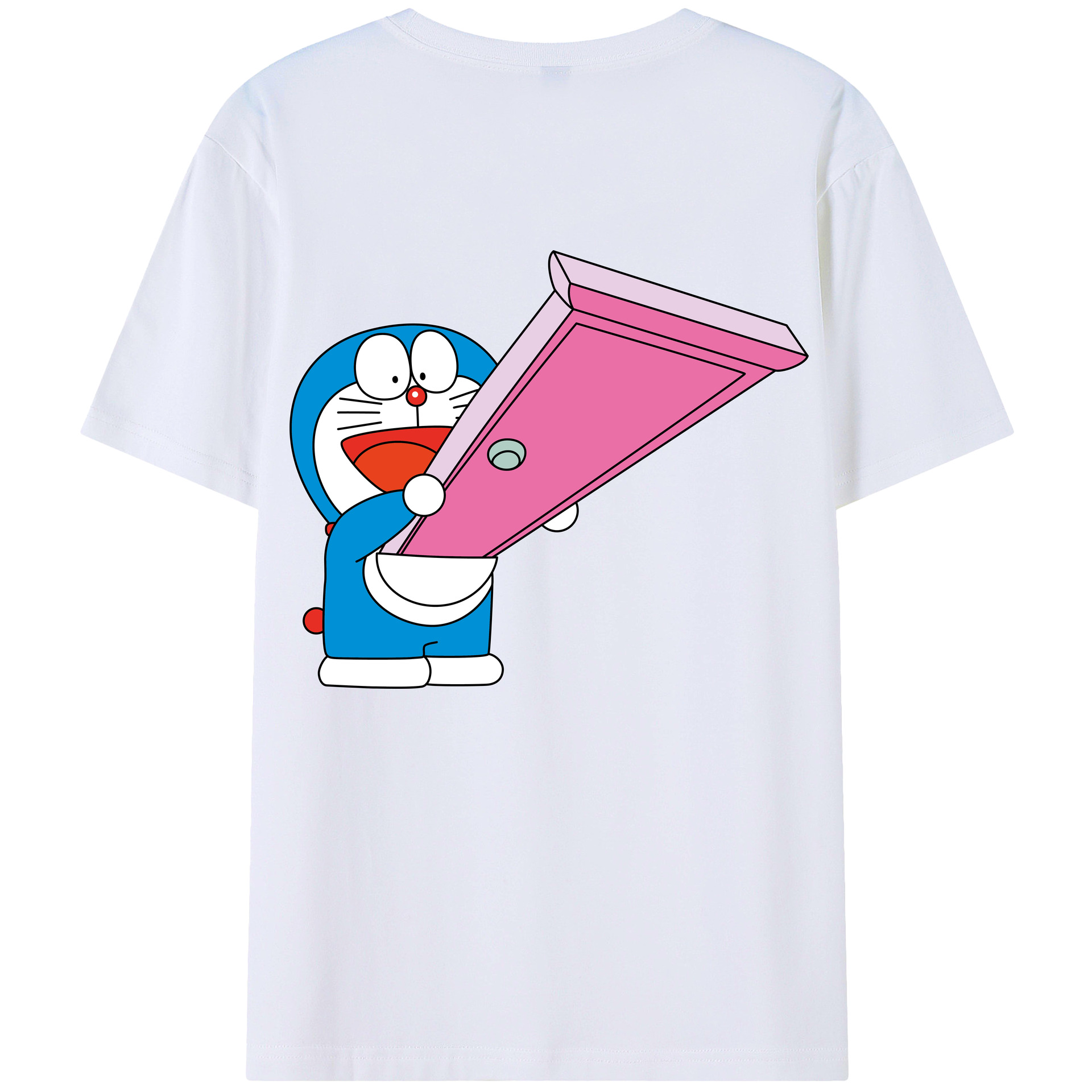 （画像用） ドラえもん Doraemon 綿100％ メンズ半袖Tシャツ（バックプリント） 通気性