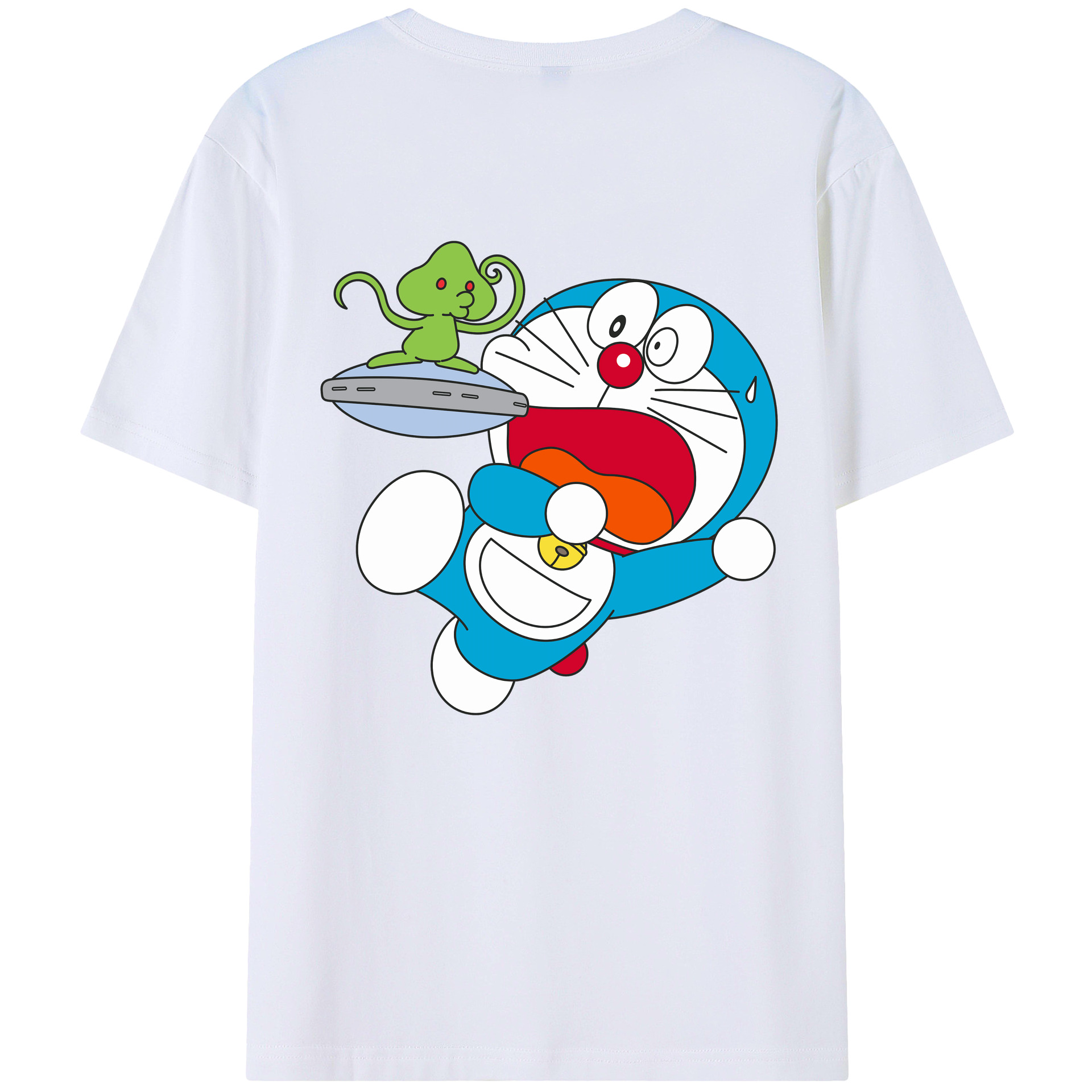 （画像用） ドラえもん Doraemon 綿100％ メンズ半袖Tシャツ（バックプリント） 通気性