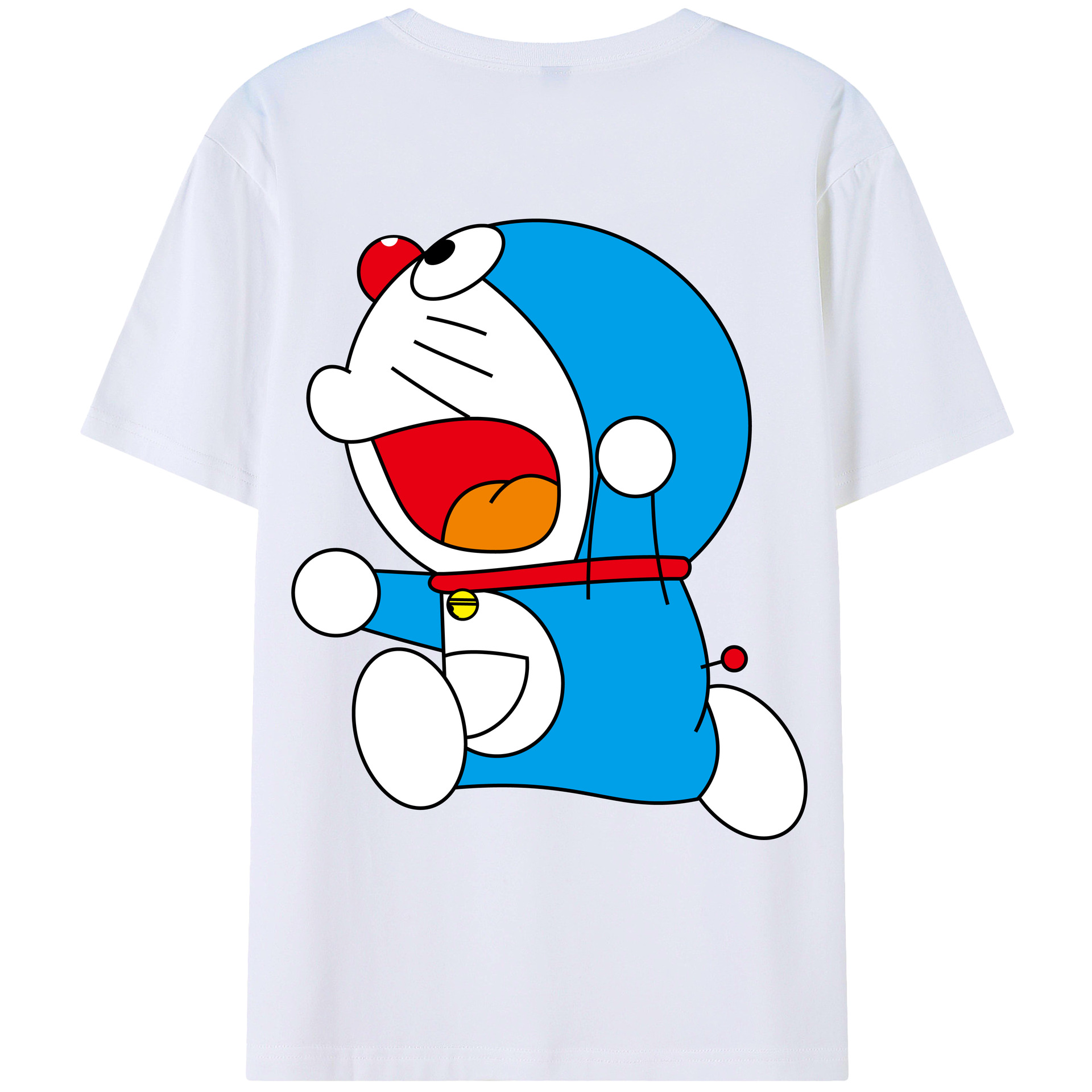（画像用） ドラえもん Doraemon 綿100％ メンズ半袖Tシャツ（バックプリント） 通気性