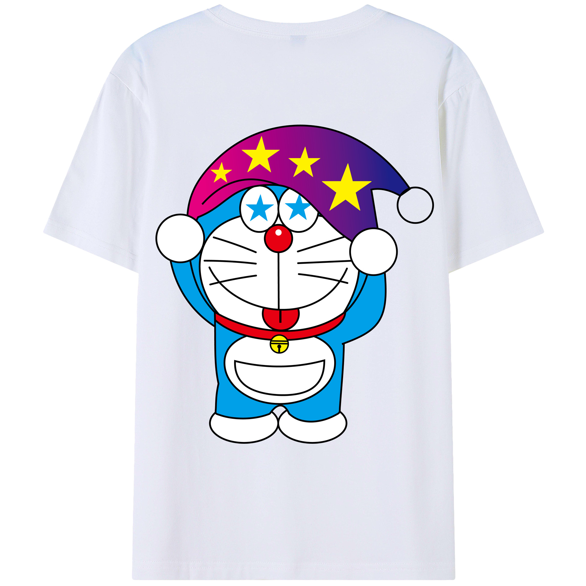 （画像用） ドラえもん Doraemon 綿100％ メンズ半袖Tシャツ（バックプリント） 通気性