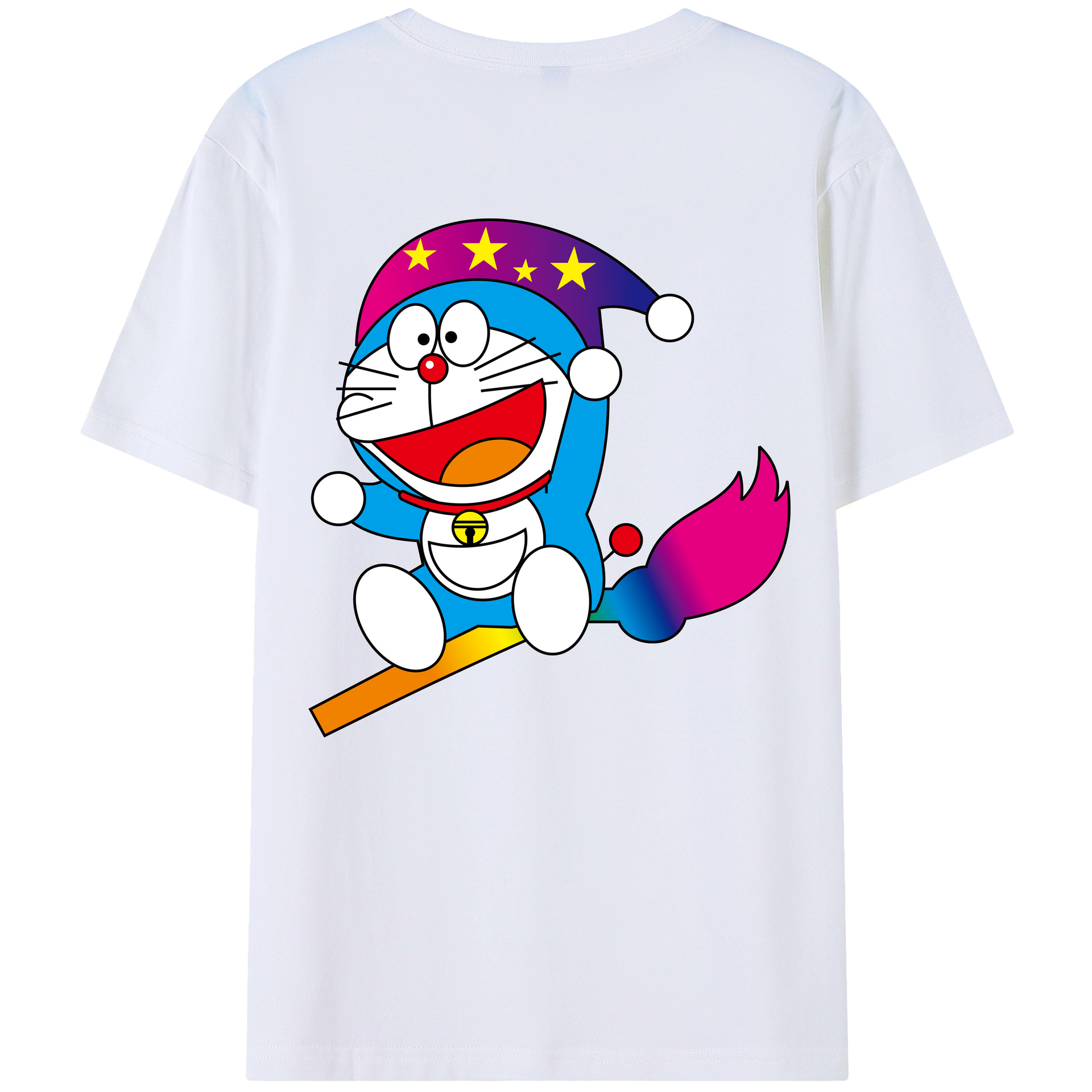 （画像用） ドラえもん Doraemon 綿100％ メンズ半袖Tシャツ（バックプリント） 通気性