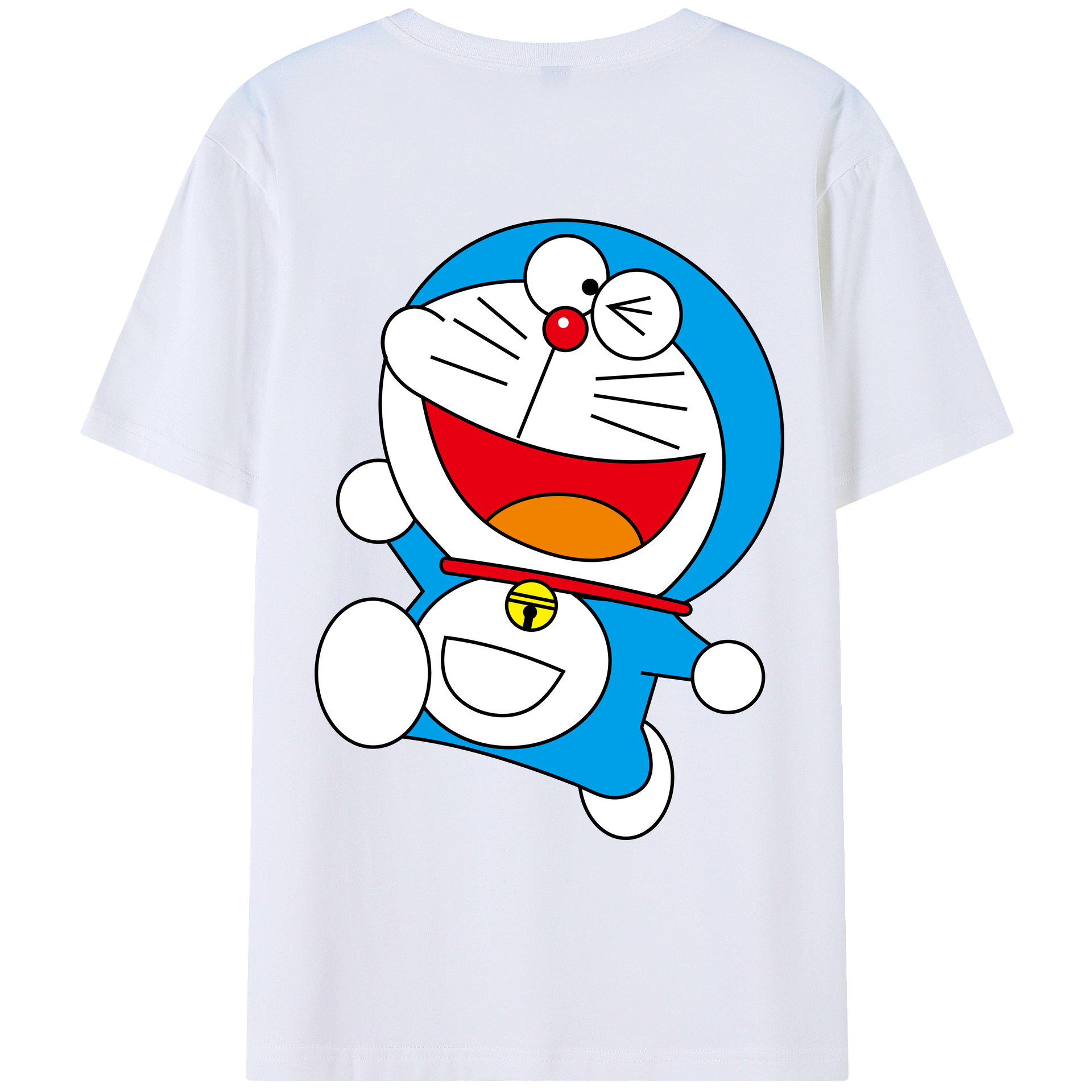 （画像用） ドラえもん Doraemon 綿100％ メンズ半袖Tシャツ（バックプリント） 通気性