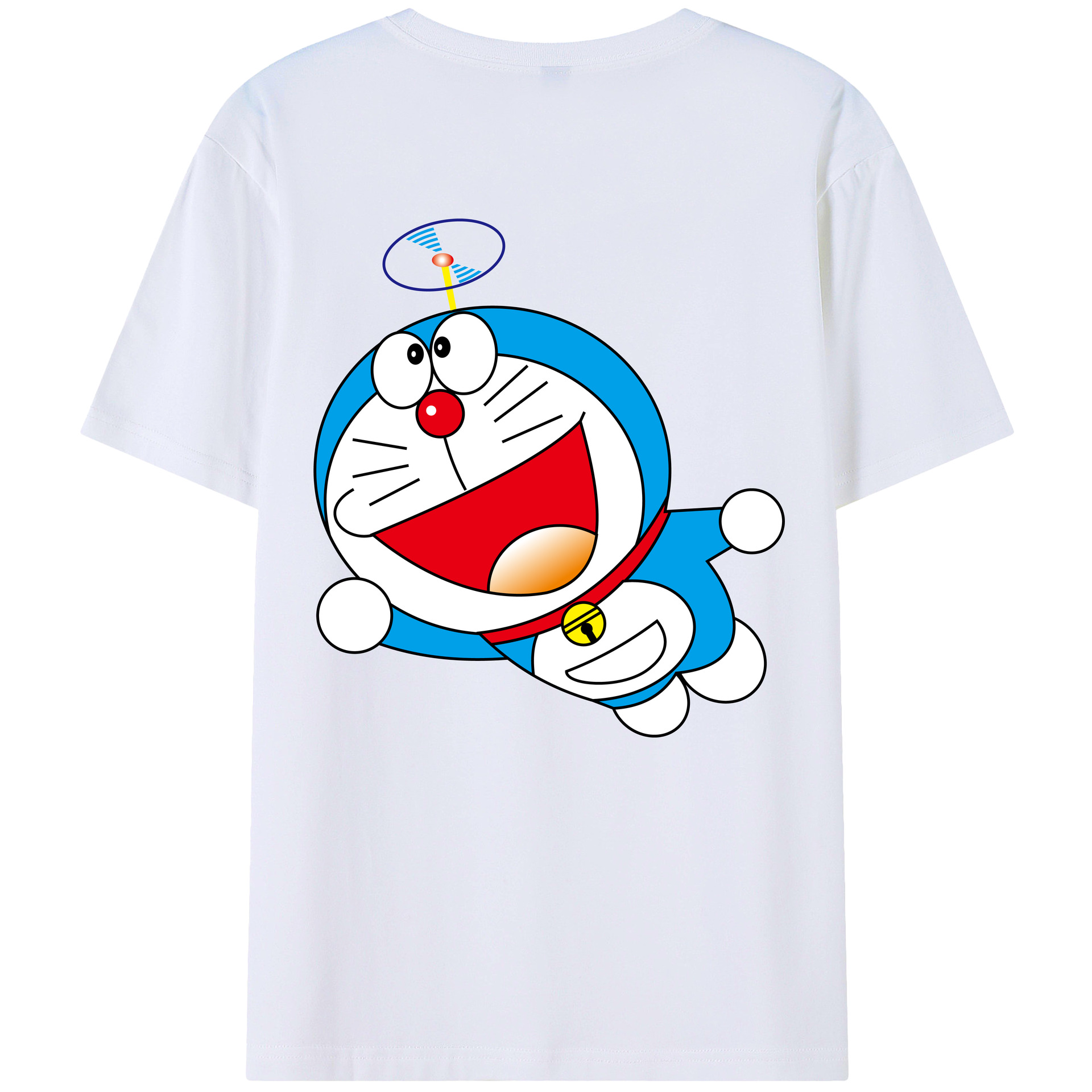 （画像用） ドラえもん Doraemon 綿100％ メンズ半袖Tシャツ（バックプリント） 通気性