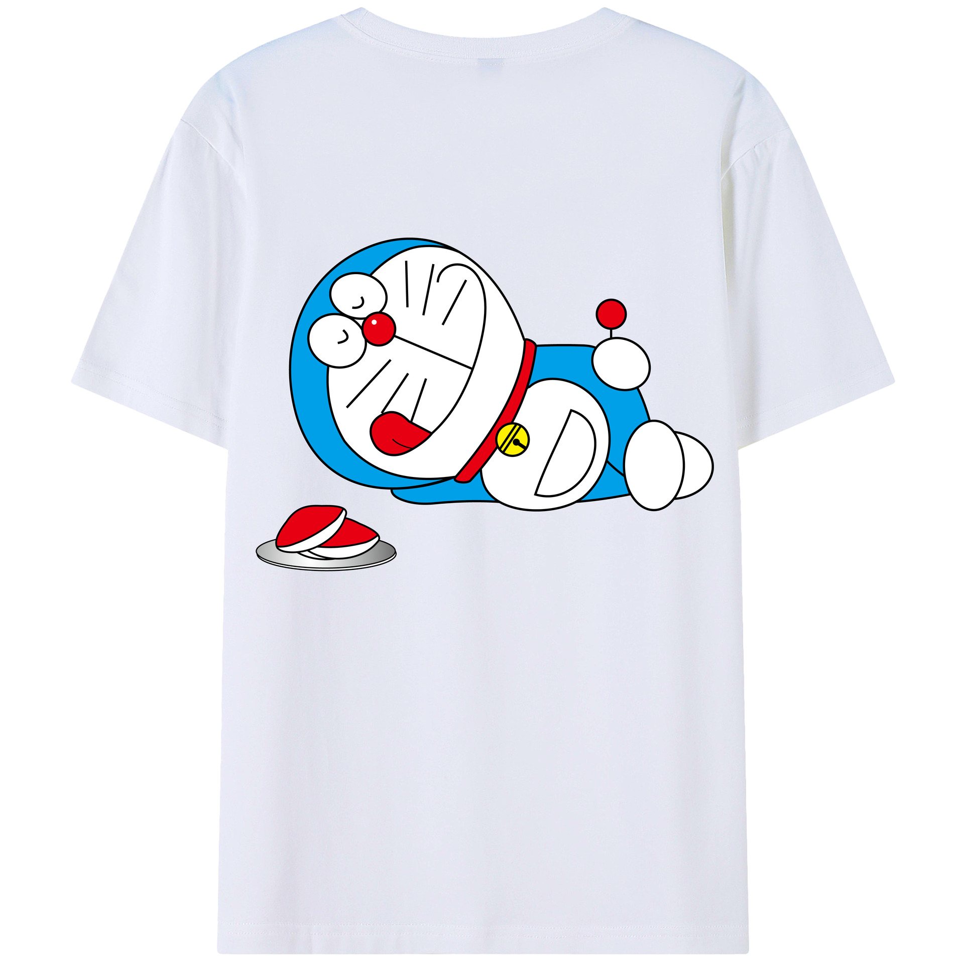 （画像用） ドラえもん Doraemon 綿100％ メンズ半袖Tシャツ（バックプリント） 通気性