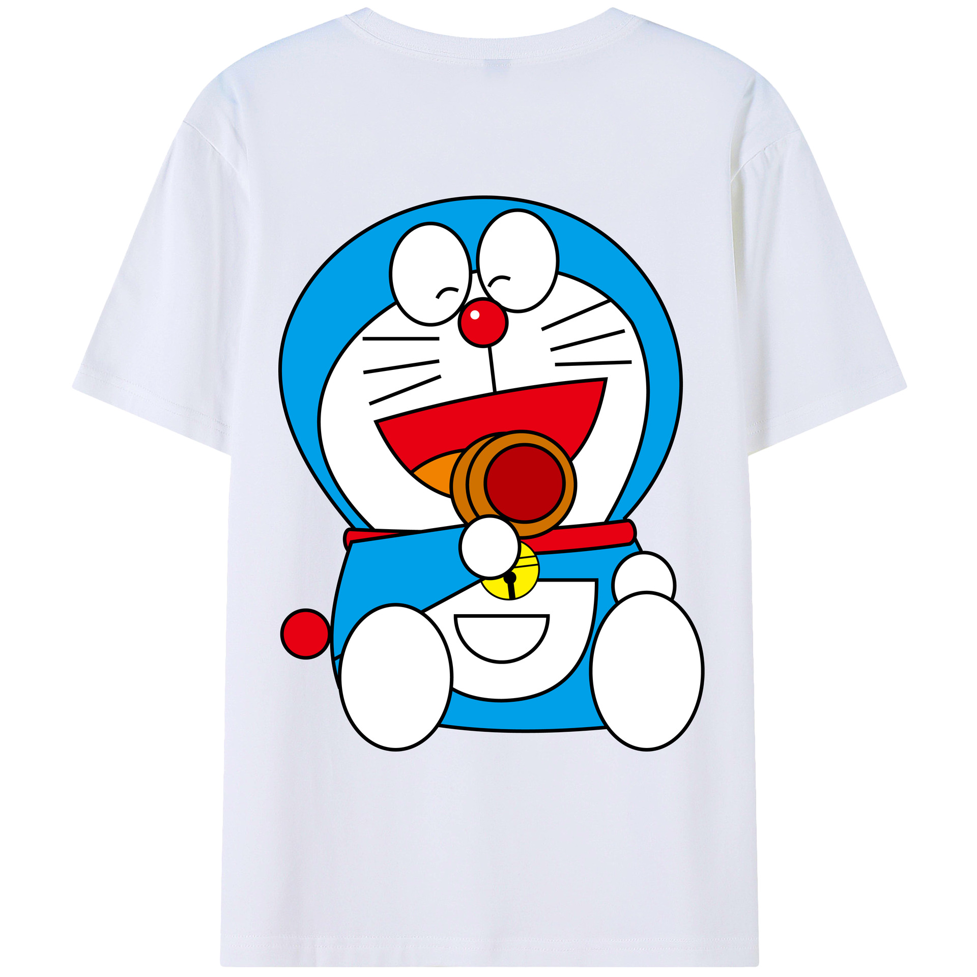 （画像用） ドラえもん Doraemon 綿100％ メンズ半袖Tシャツ（バックプリント） 通気性