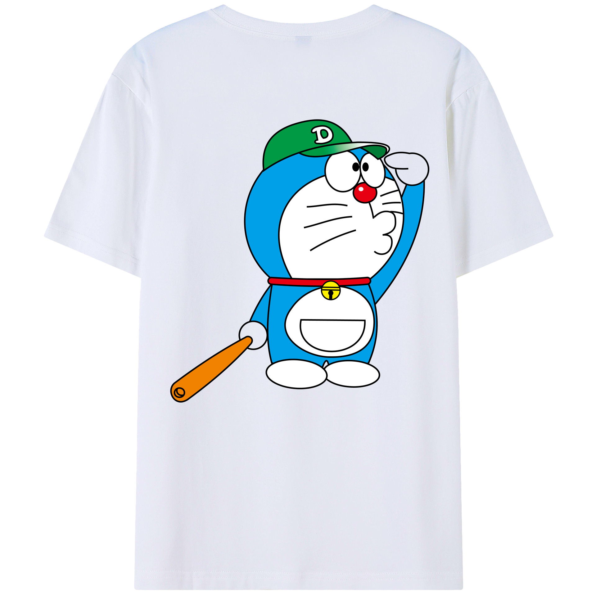 （画像用） ドラえもん Doraemon 綿100％ メンズ半袖Tシャツ（バックプリント） 通気性